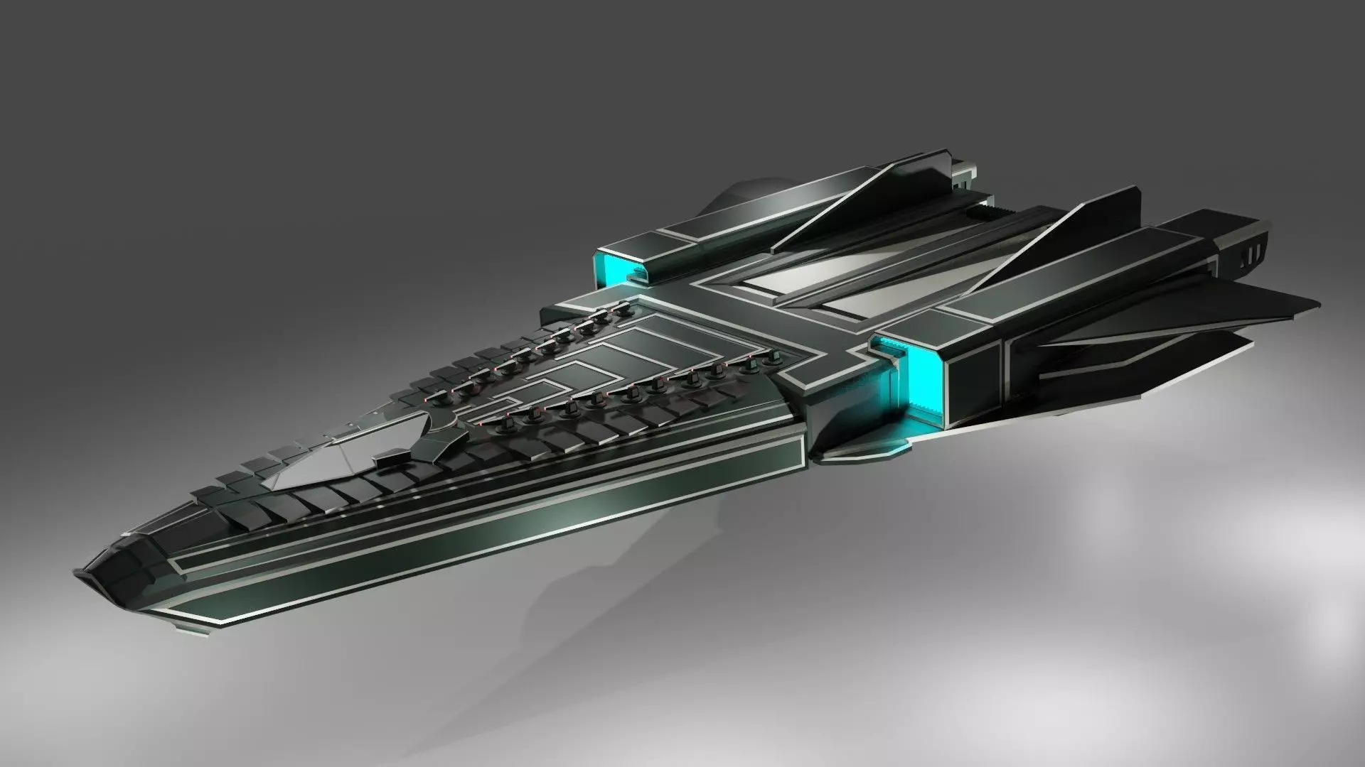 Starship futuristic spaceship 3D model