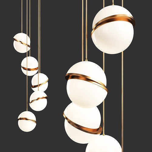 MINI CRESCENT MULTI LIGHT PENDANT Low-poly 3D model