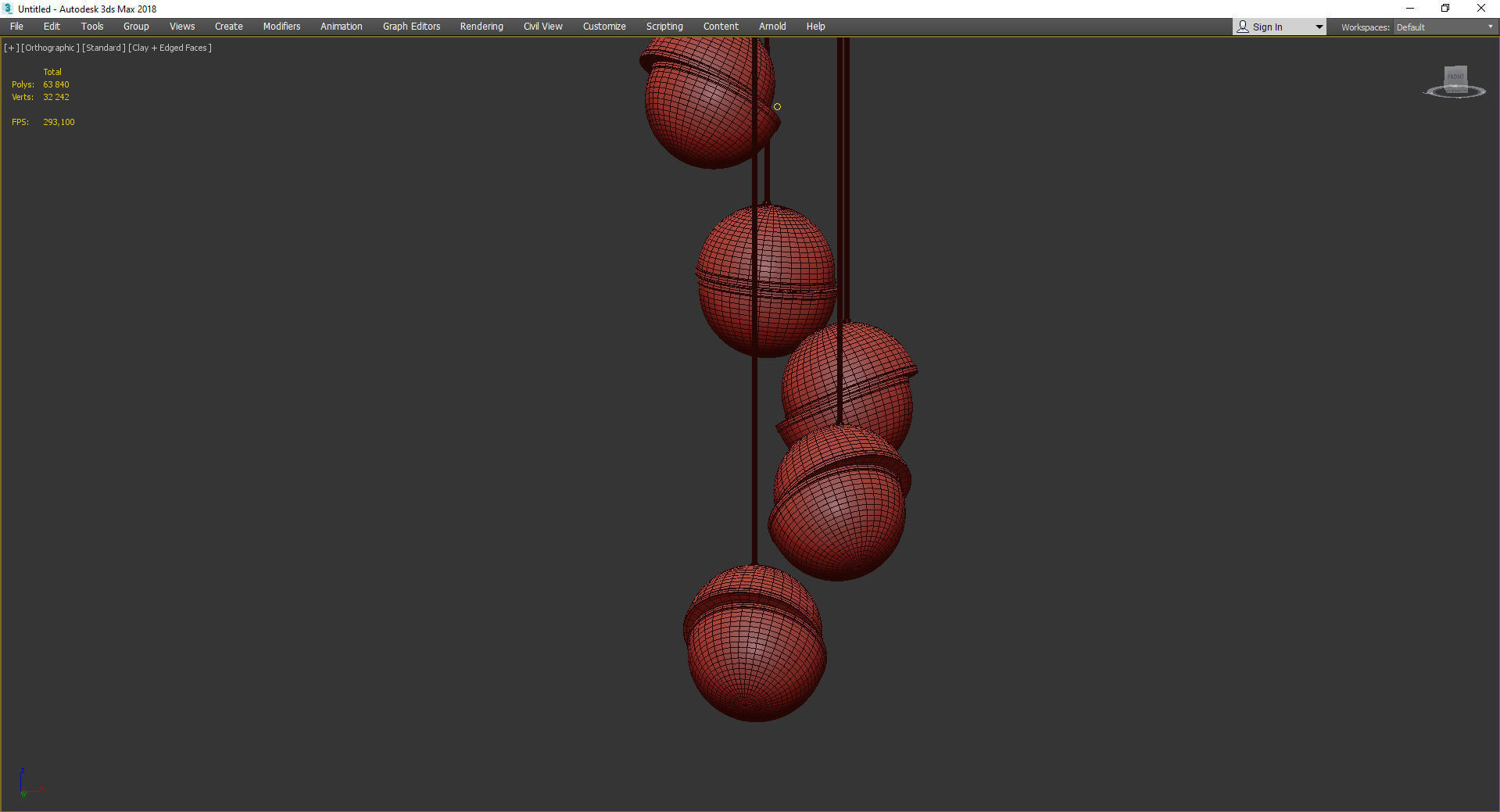 MINI CRESCENT MULTI LIGHT PENDANT Low-poly 3D model_3