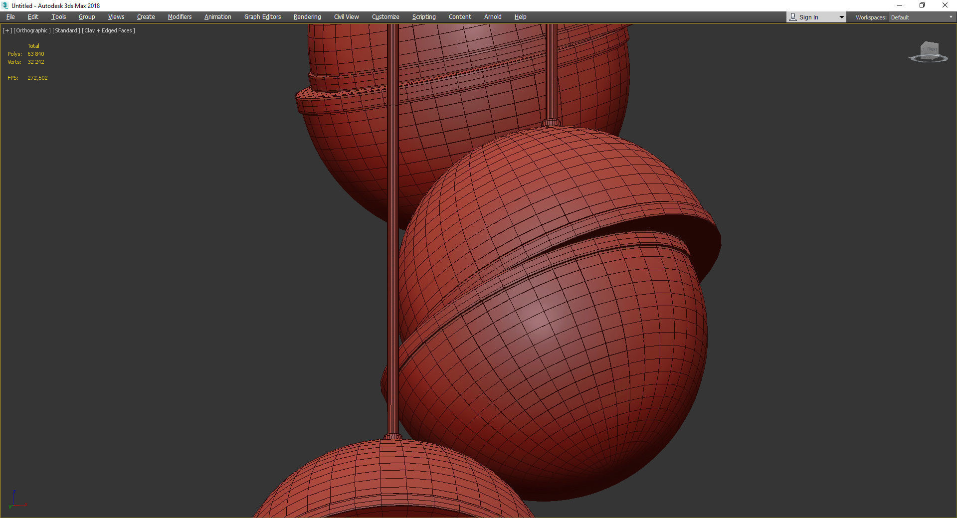 MINI CRESCENT MULTI LIGHT PENDANT Low-poly 3D model_4