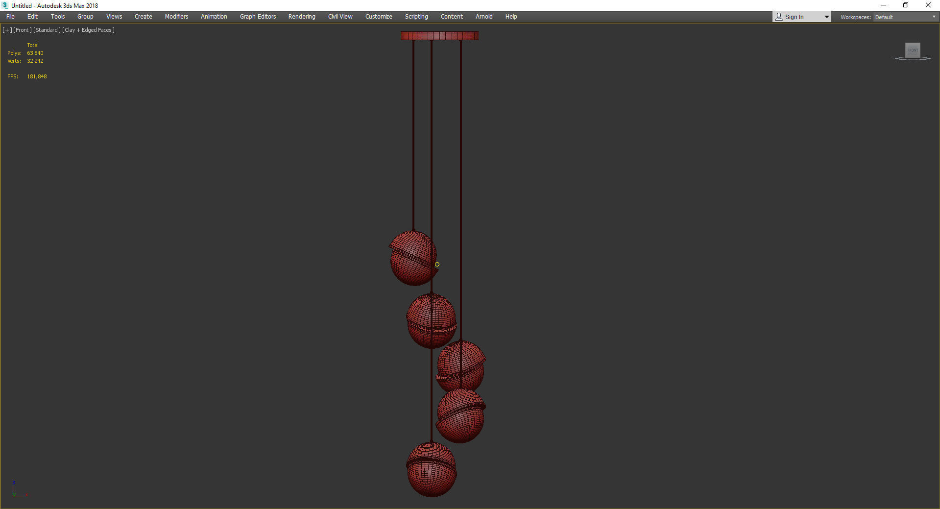 MINI CRESCENT MULTI LIGHT PENDANT Low-poly 3D model_2