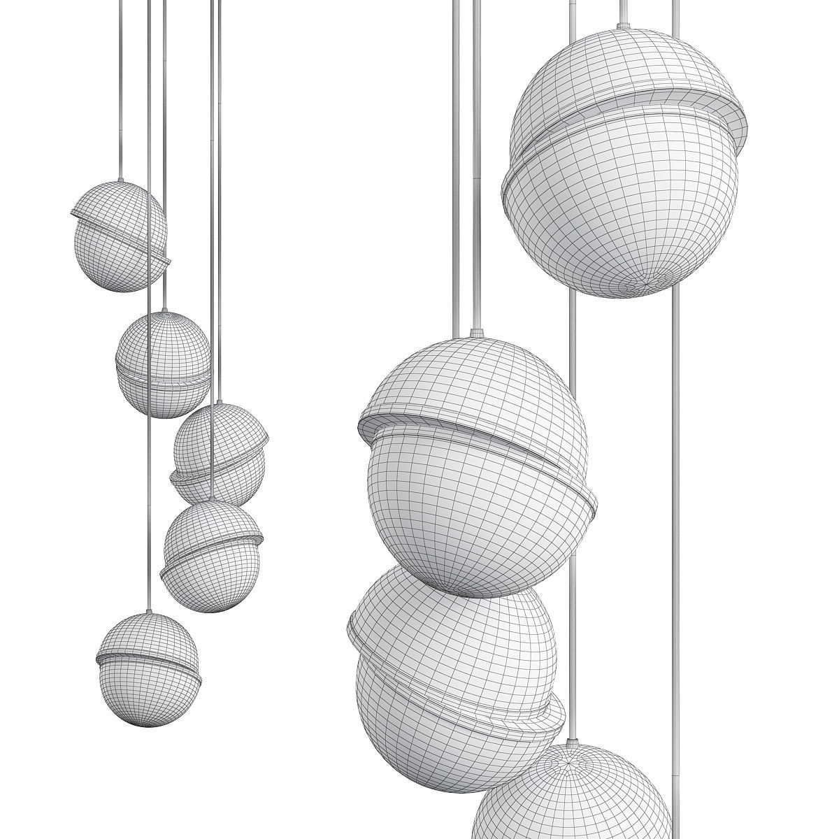 MINI CRESCENT MULTI LIGHT PENDANT Low-poly 3D model_1