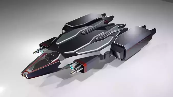 Starship futuristic spaceship 3D model
