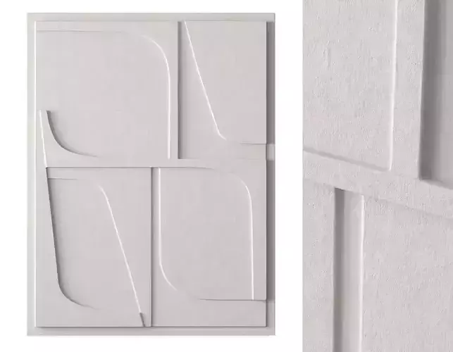 Light grey relief artwork