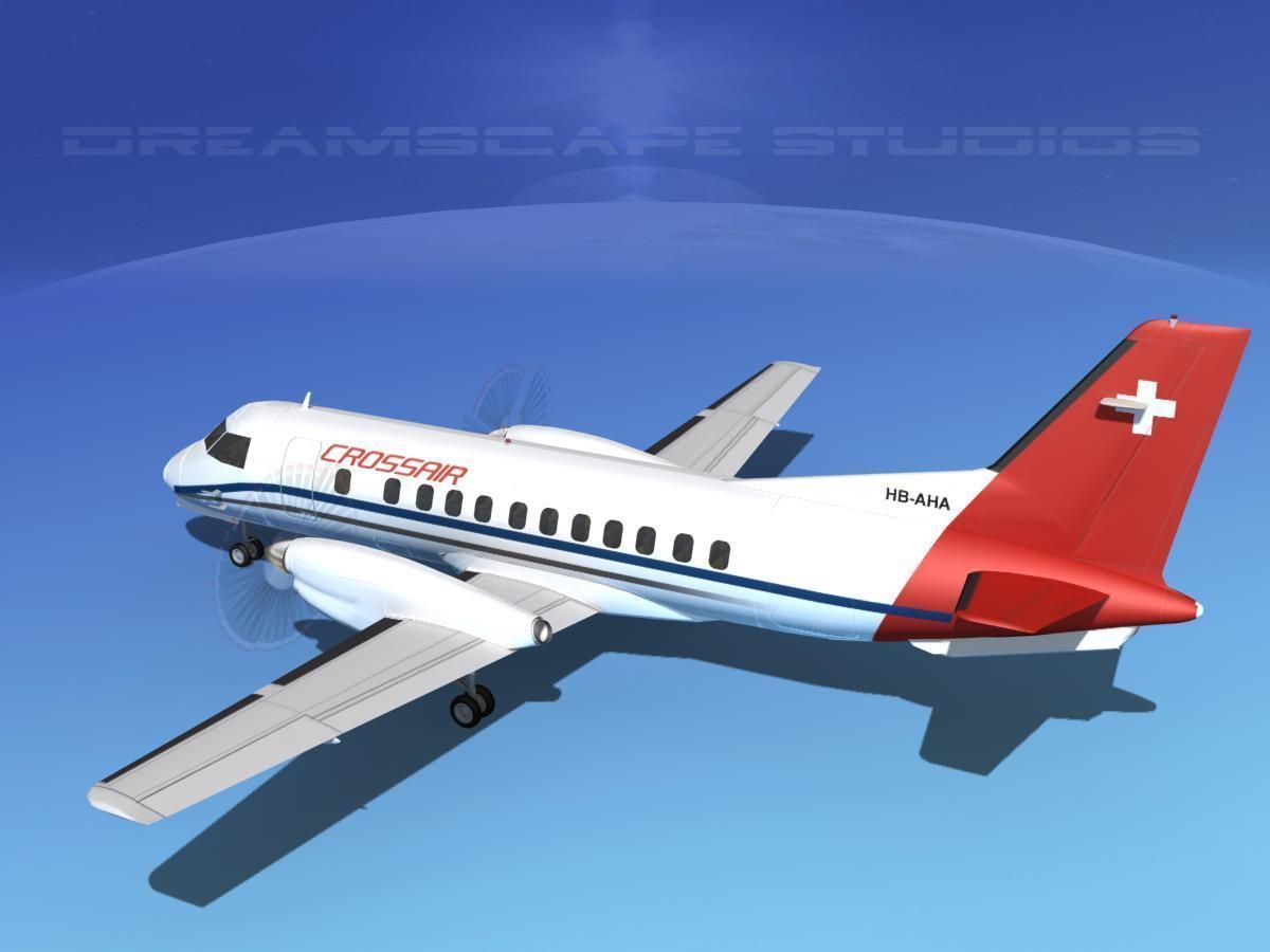 SAAB SF340 Crossair 3D model_8