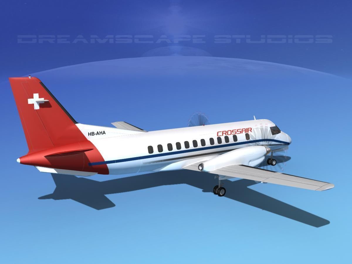 SAAB SF340 Crossair 3D model_5