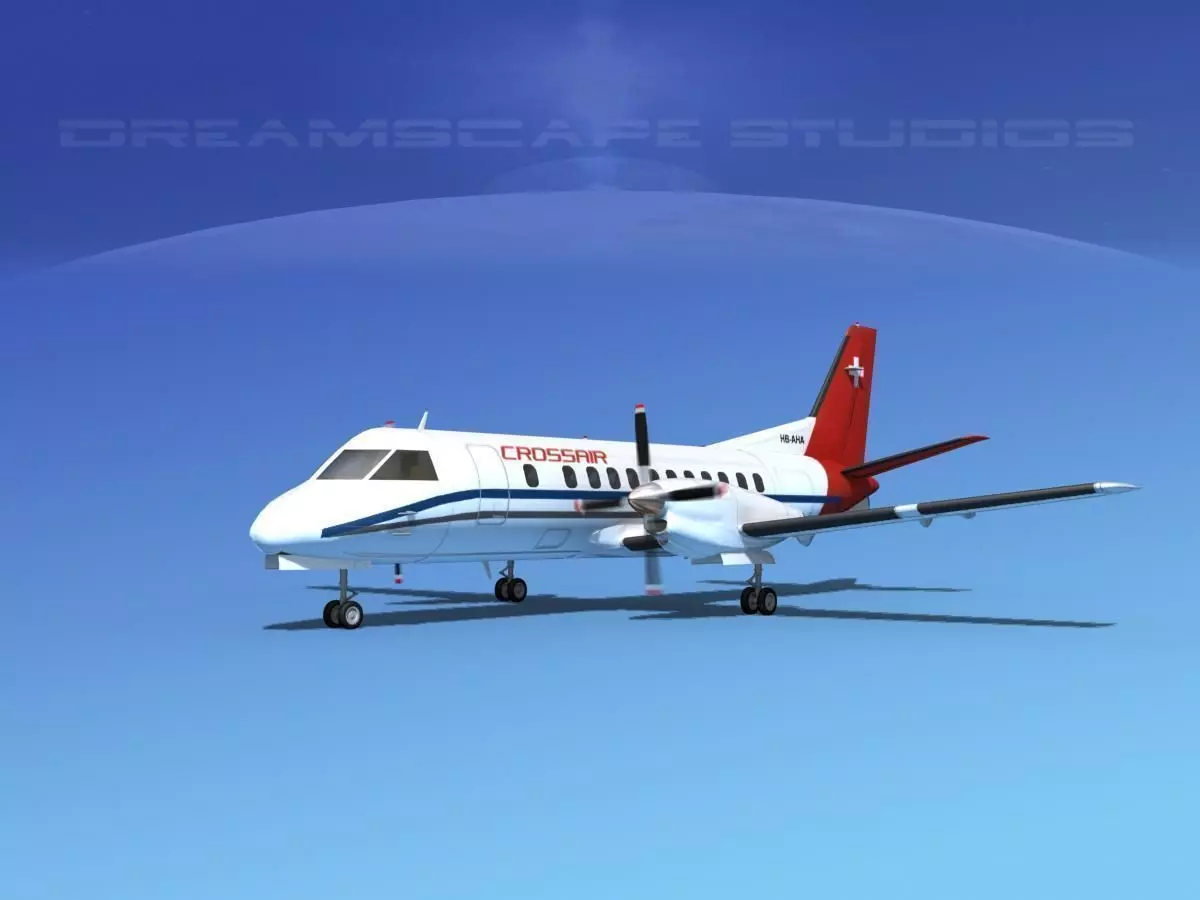 SAAB SF340 Crossair 3D model_0