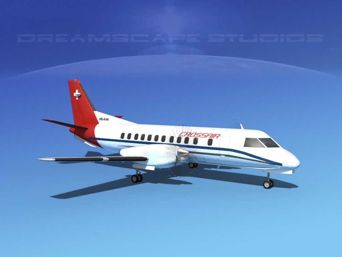 SAAB SF340 Crossair 3D model_3