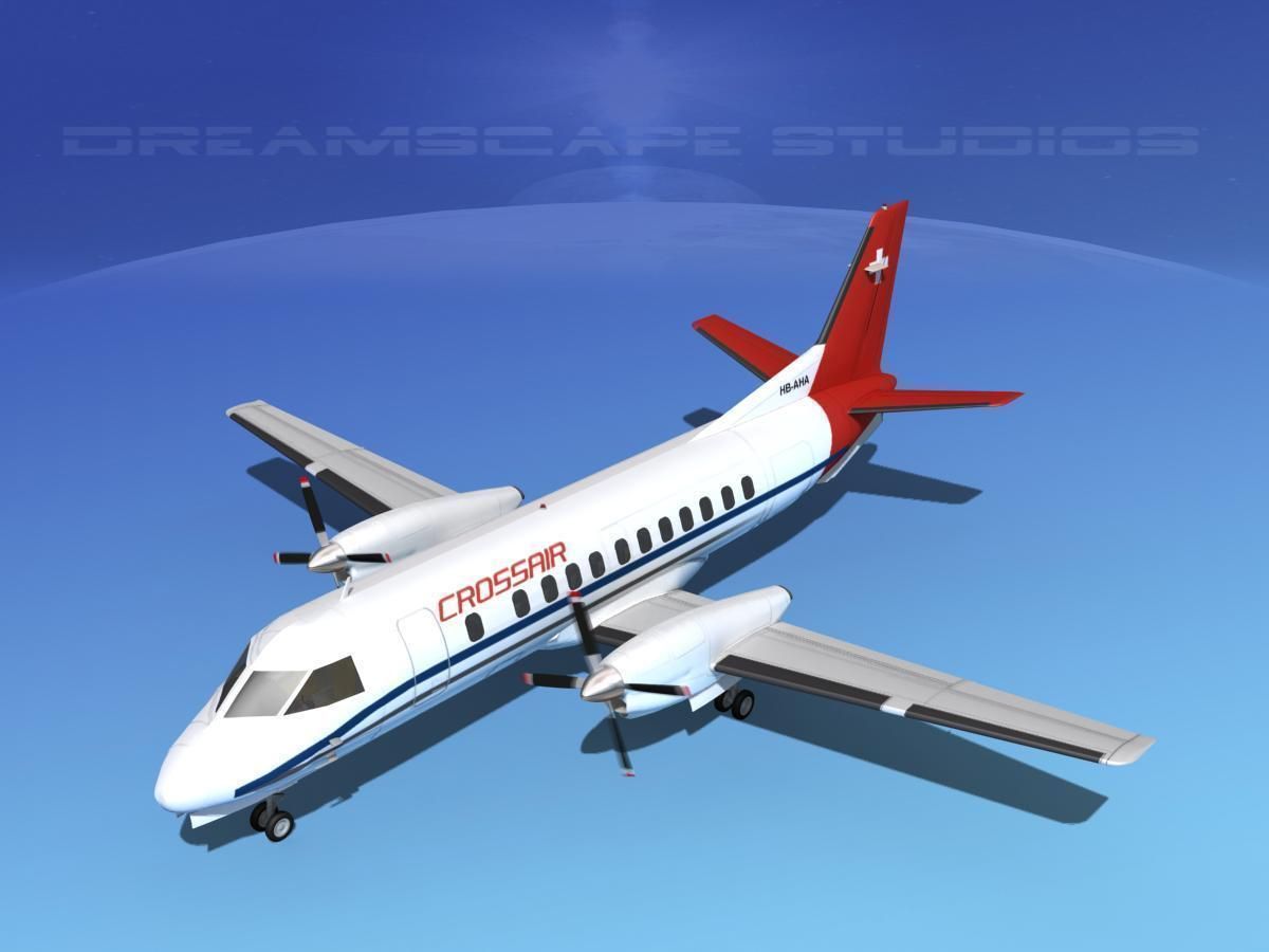 SAAB SF340 Crossair 3D model_10