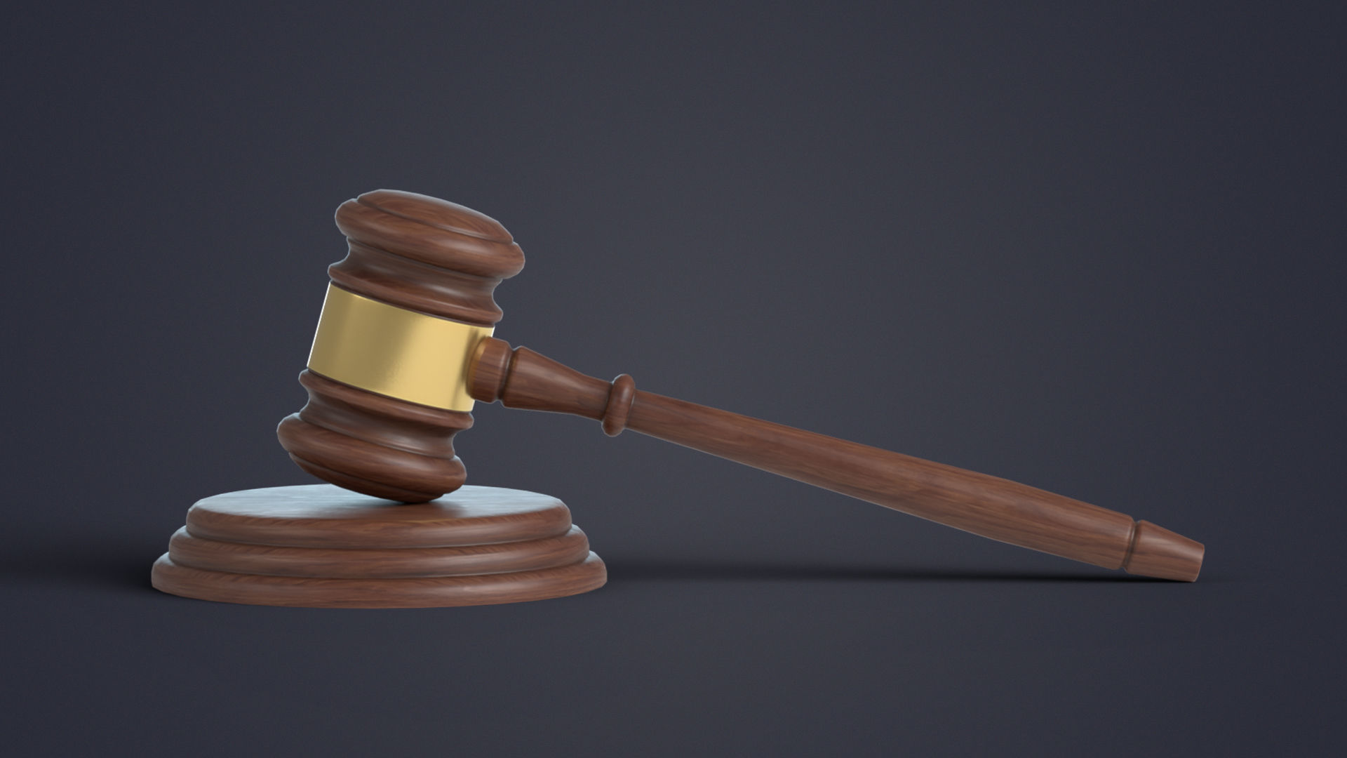 Wooden Judges Gavel Low-poly 3D model_9
