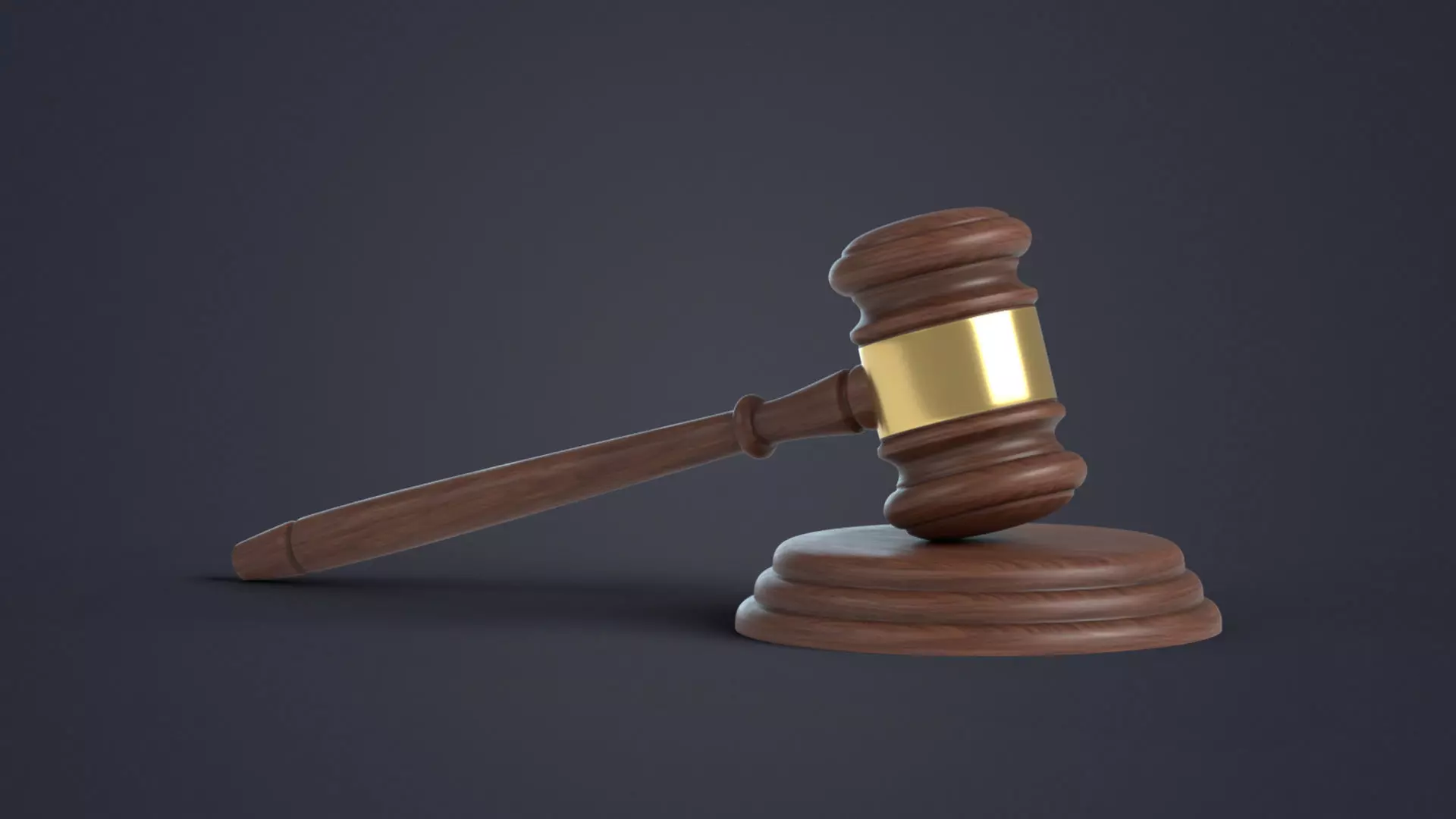 Wooden Judges Gavel Low-poly 3D model_0