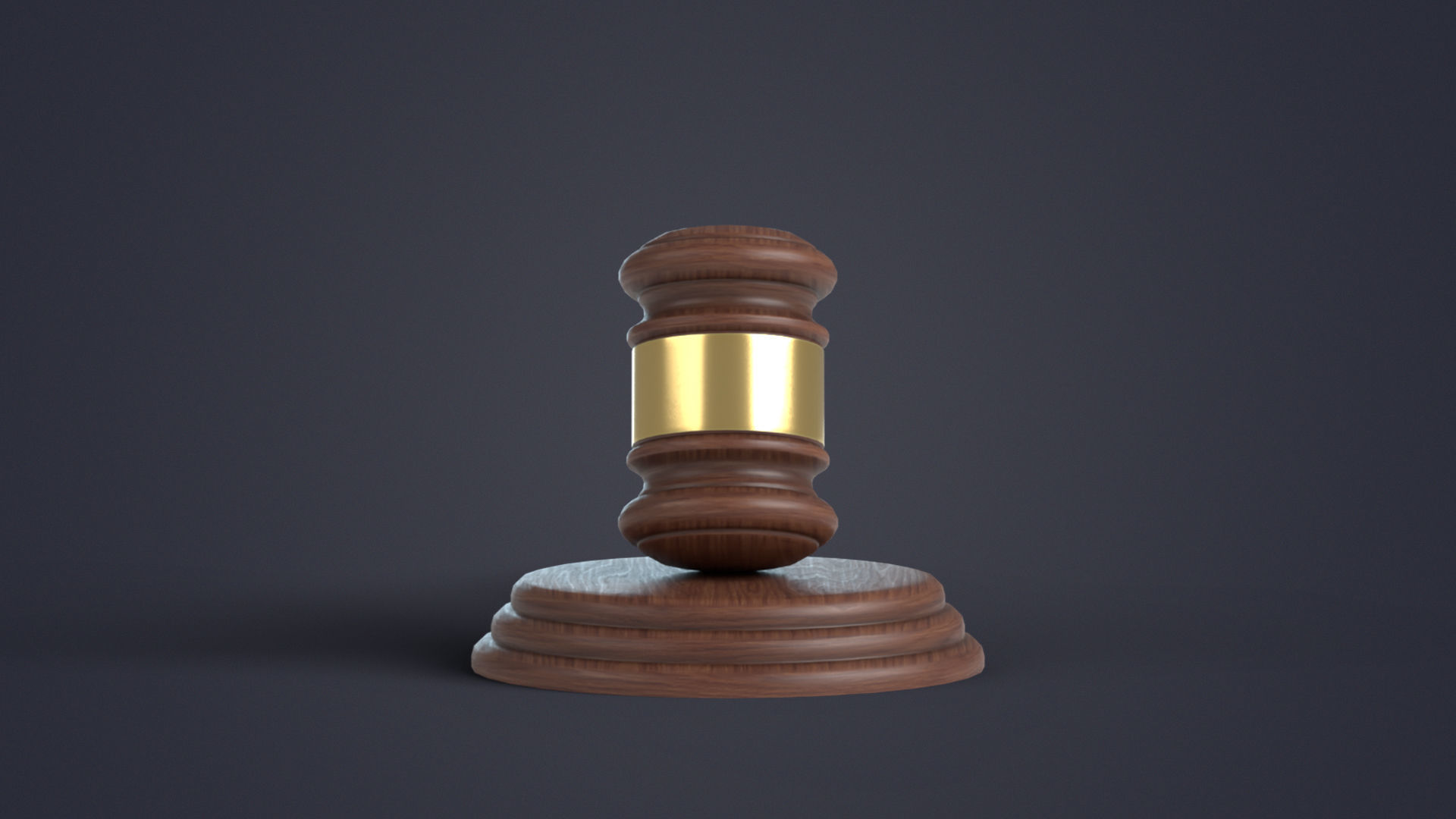 Wooden Judges Gavel Low-poly 3D model_7