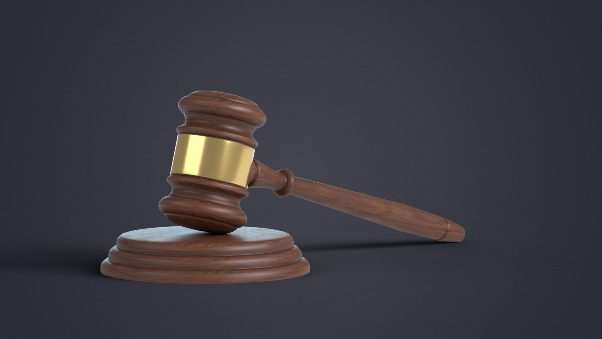 Wooden Judges Gavel Low-poly 3D model_8