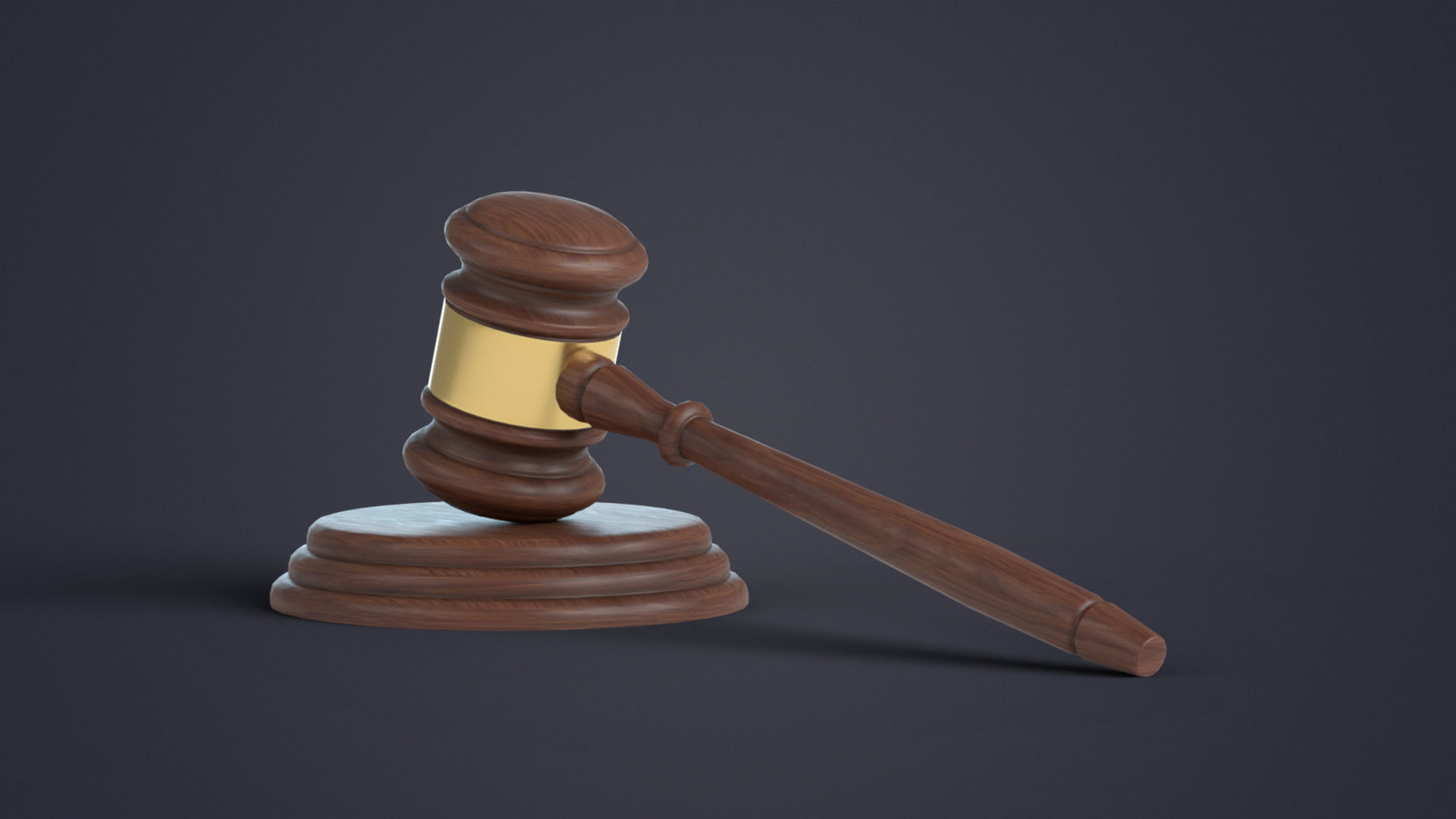 Wooden Judges Gavel Low-poly 3D model_10