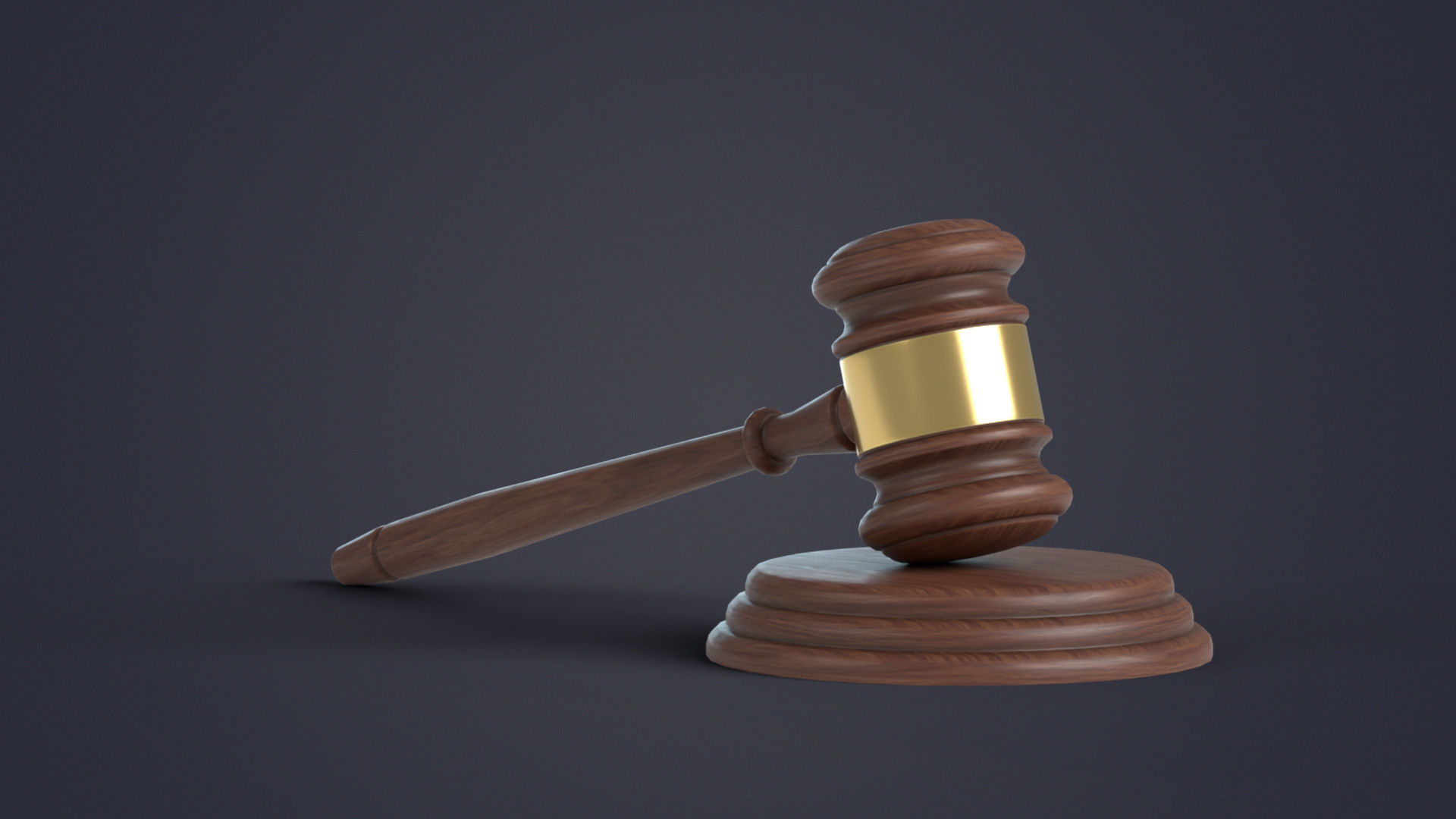 Wooden Judges Gavel Low-poly 3D model_6