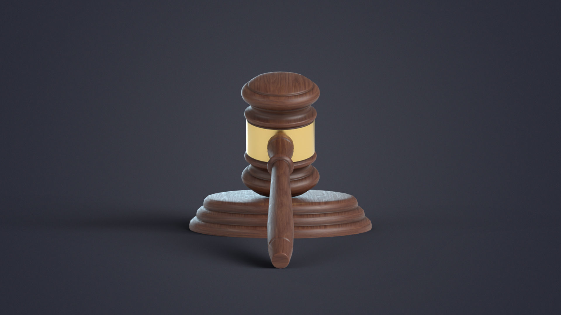Wooden Judges Gavel Low-poly 3D model_11