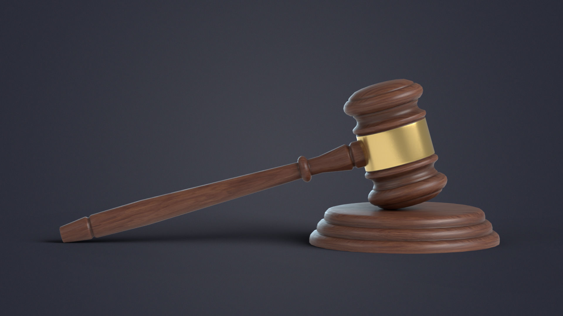 Wooden Judges Gavel Low-poly 3D model_5