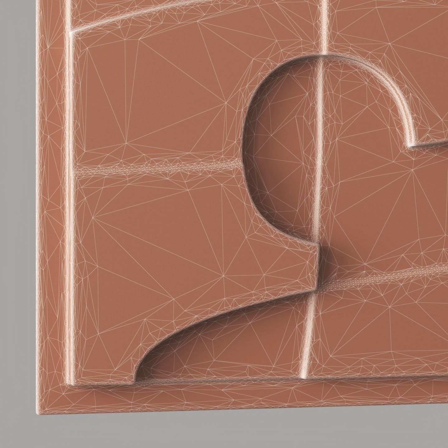 Beige relief artwork 3D model_8