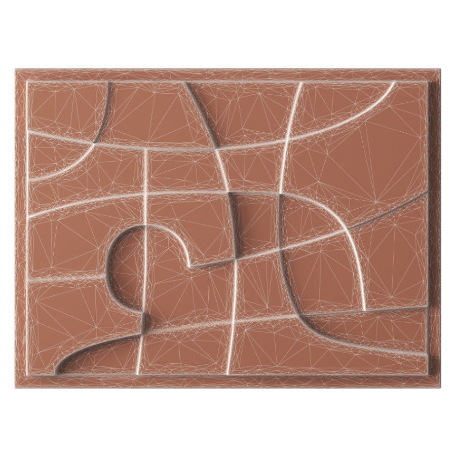Beige relief artwork 3D model_5