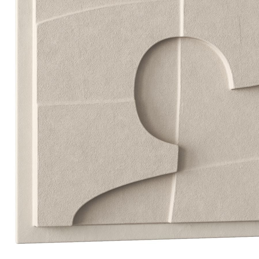 Beige relief artwork 3D model_4