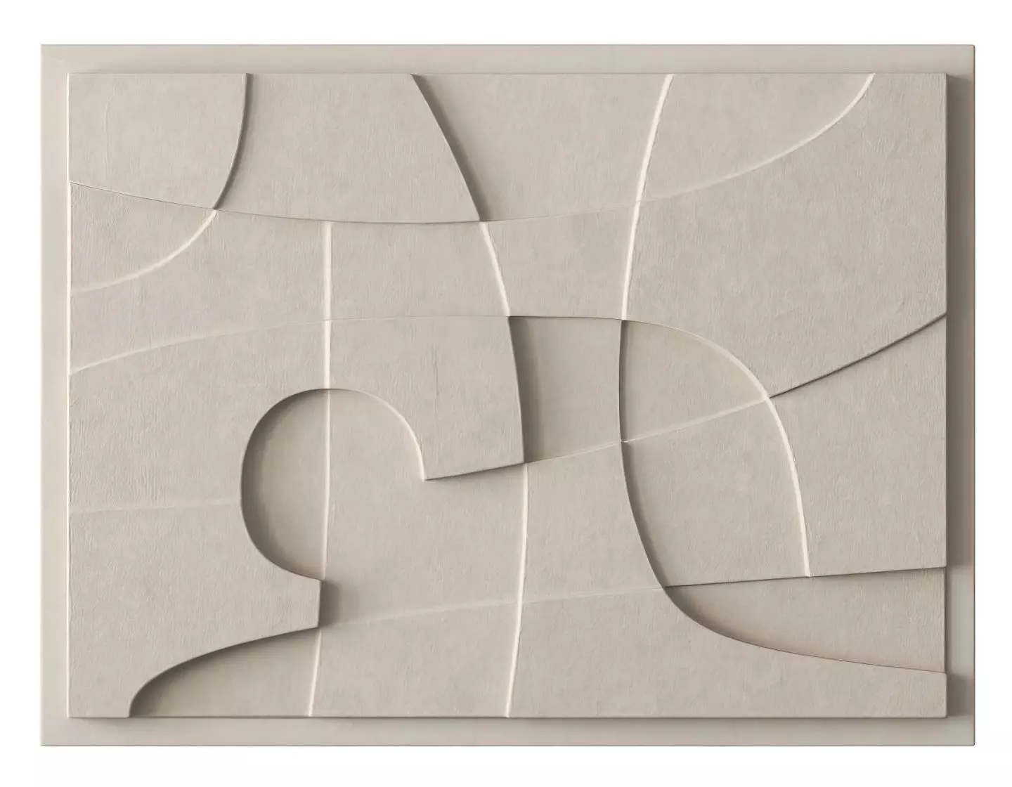 Beige relief artwork 3D model_0