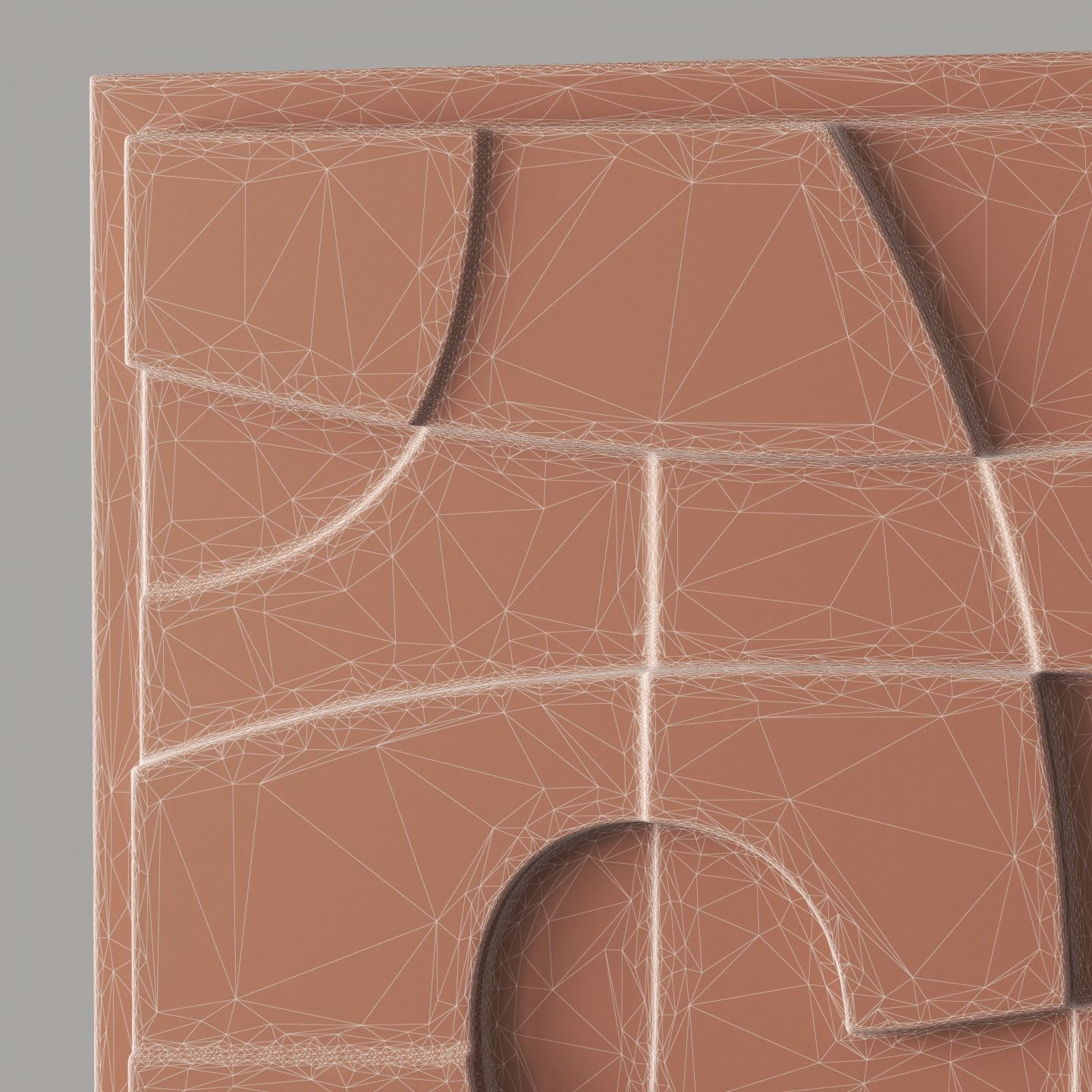 Beige relief artwork 3D model_7