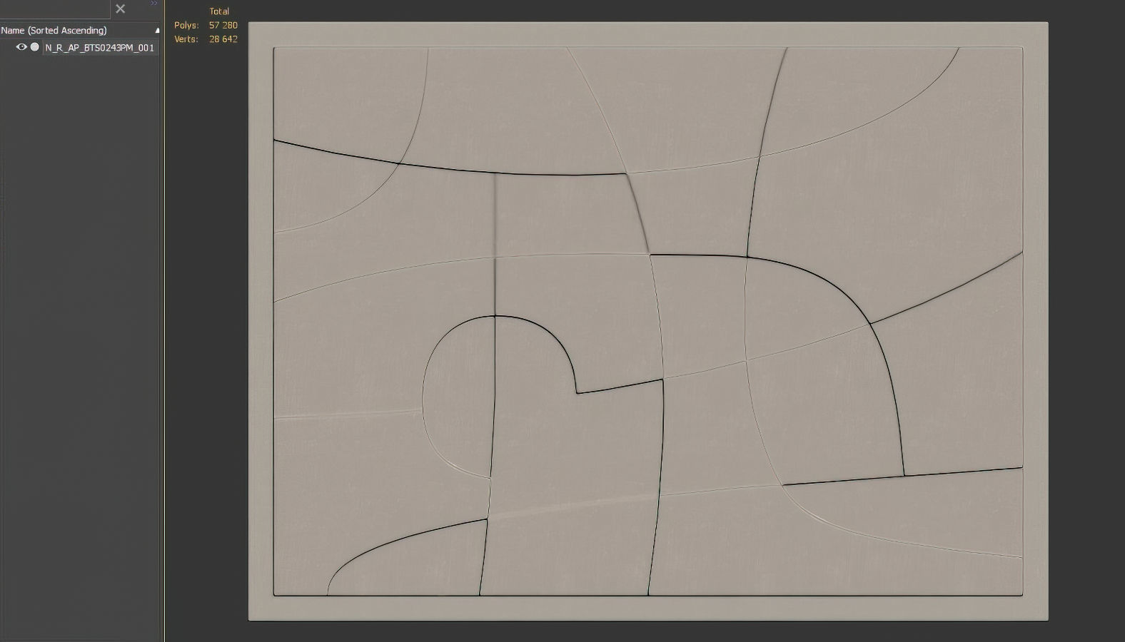 Beige relief artwork 3D model_9