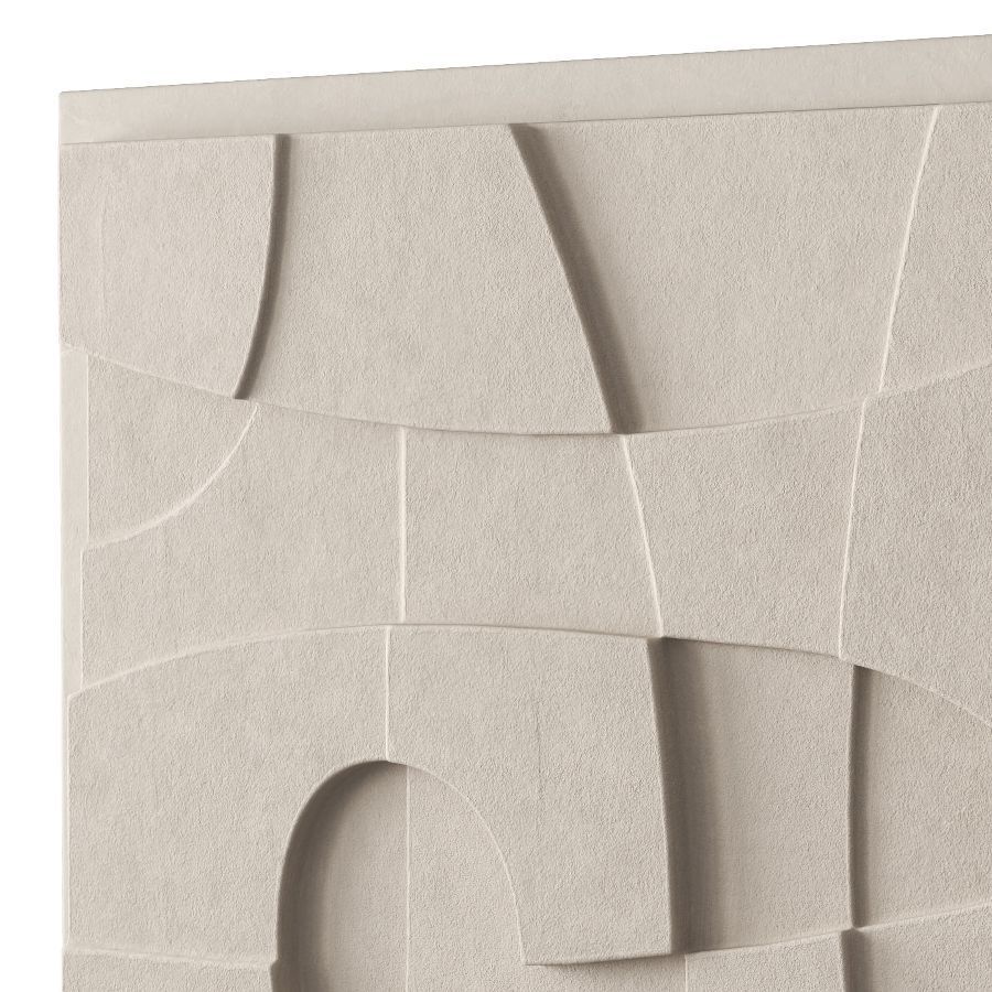 Beige relief artwork 3D model_3