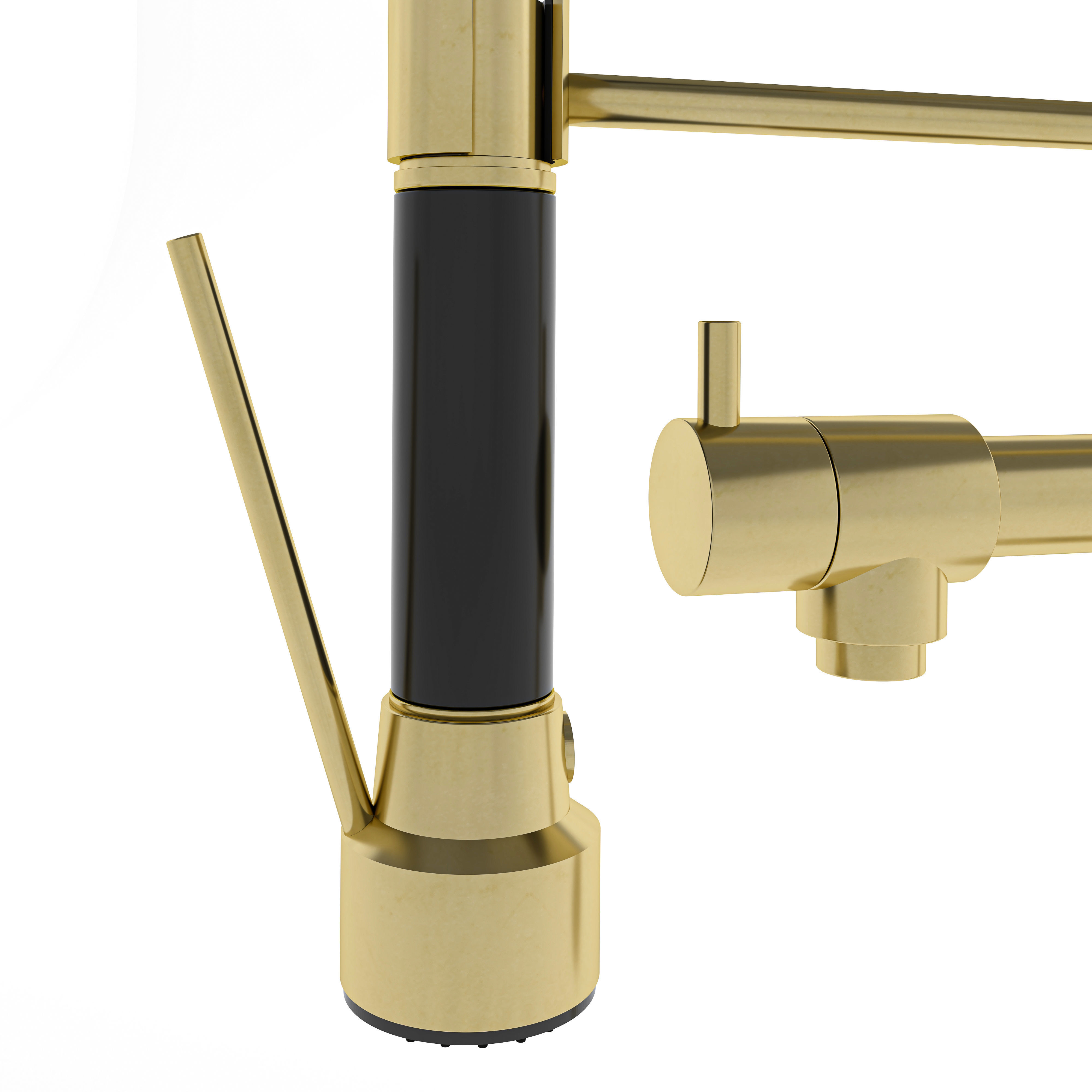 Faucet kitchen in gold 3D model_1