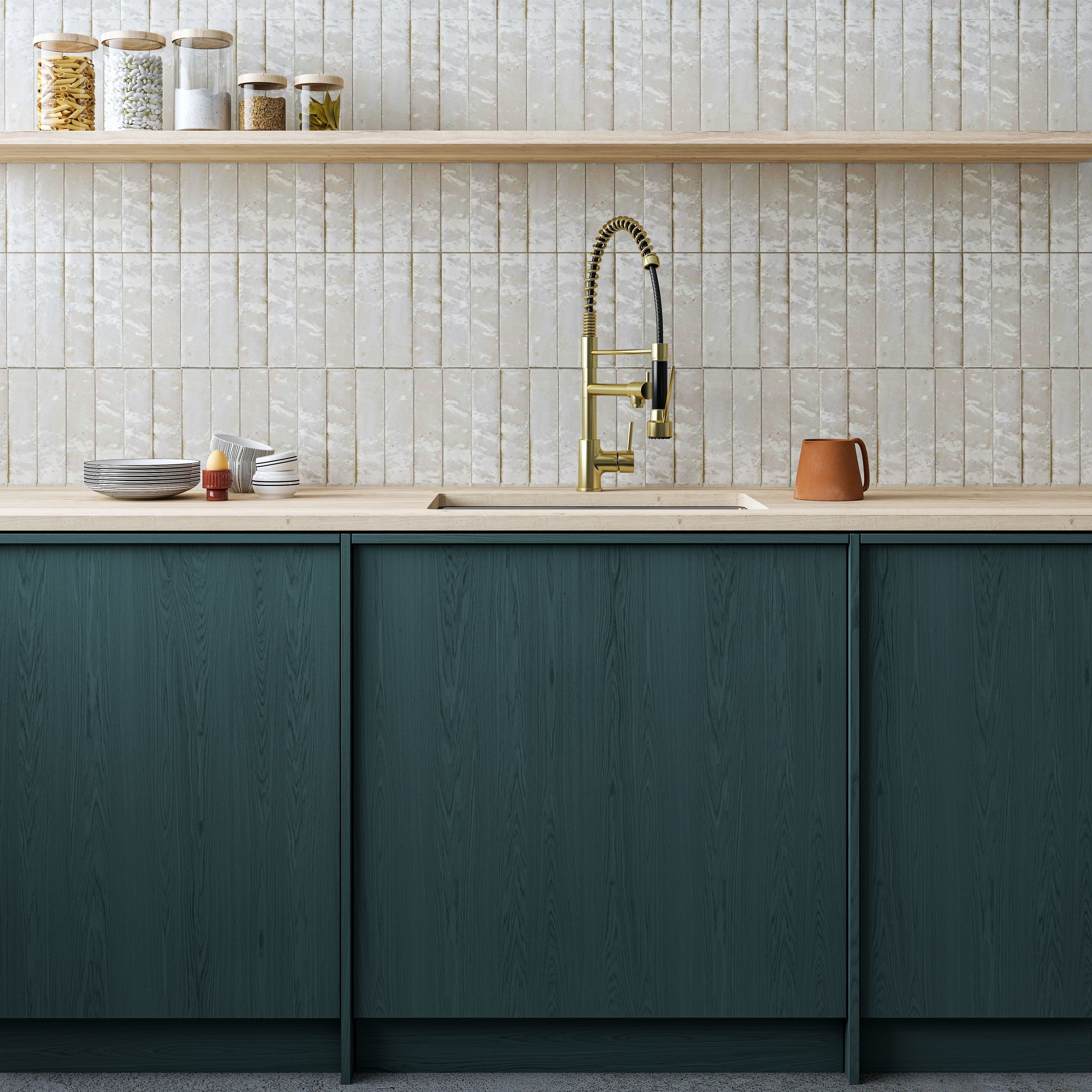 Faucet kitchen in gold 3D model_4