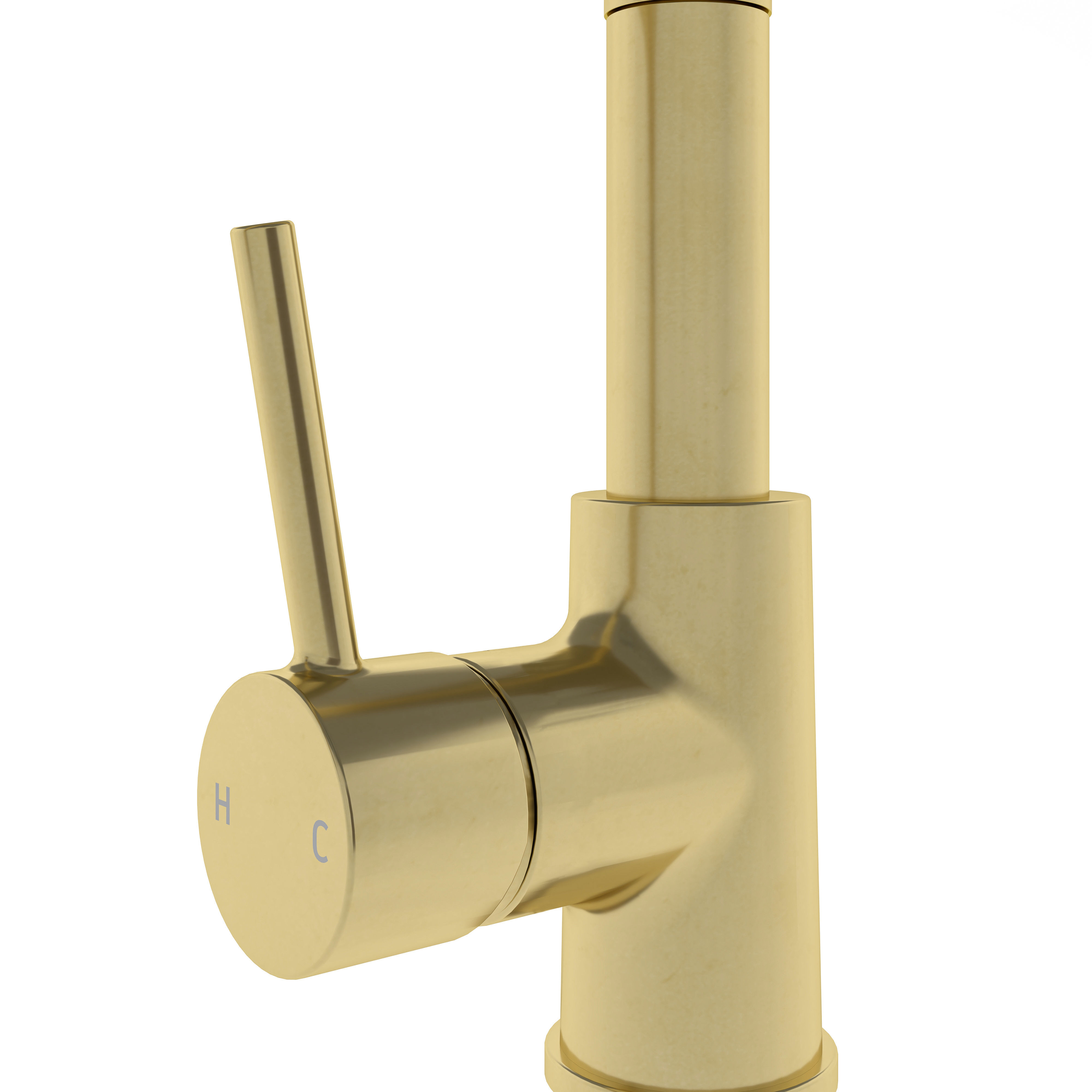 Faucet kitchen in gold 3D model_2