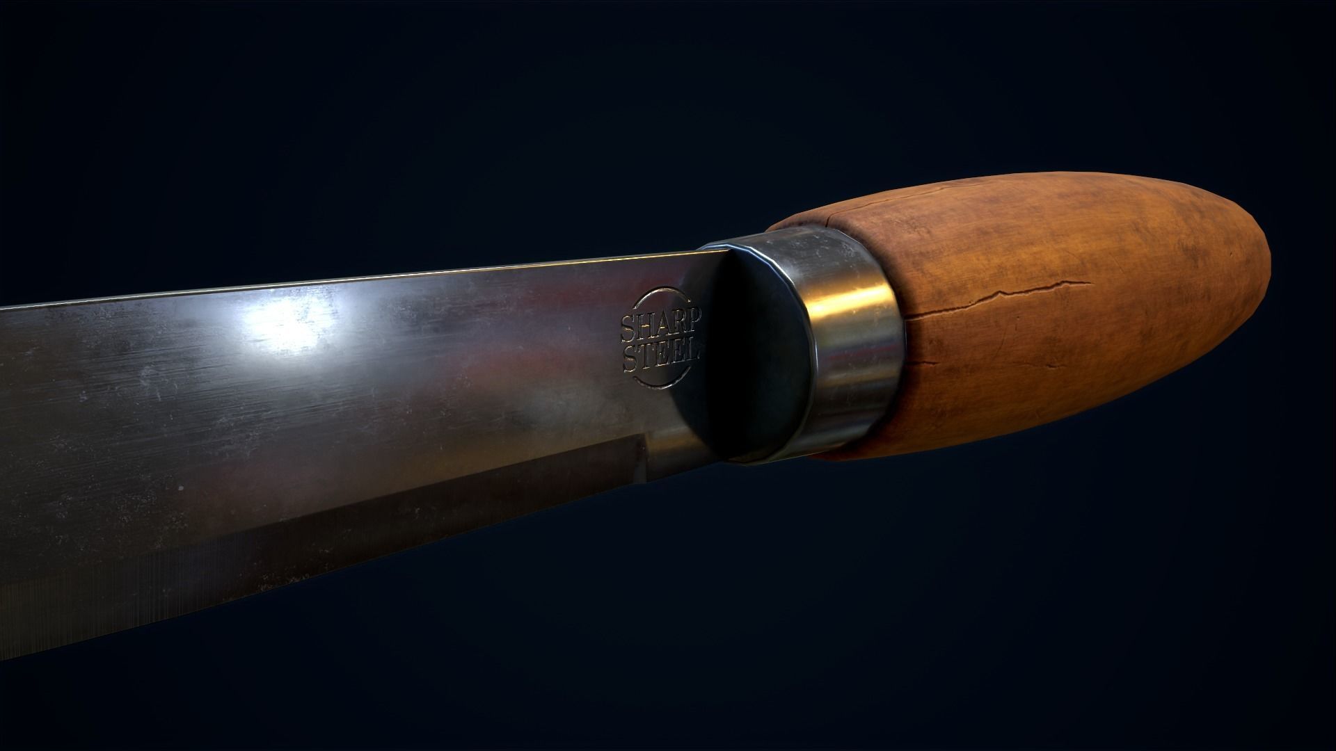 Cutting board vegetables and knife Asset Pack Low-poly 3D model_12