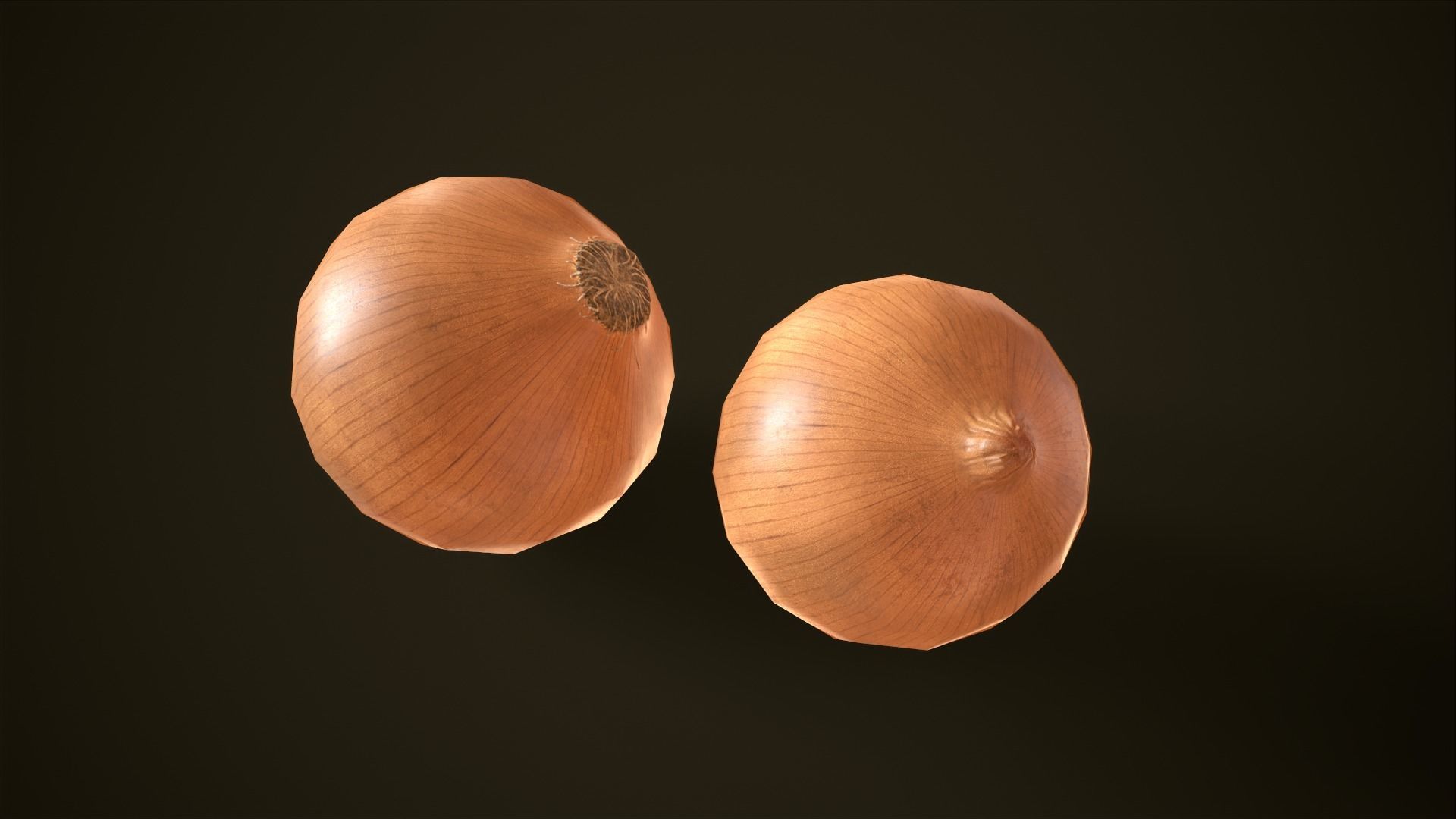 Cutting board vegetables and knife Asset Pack Low-poly 3D model_6