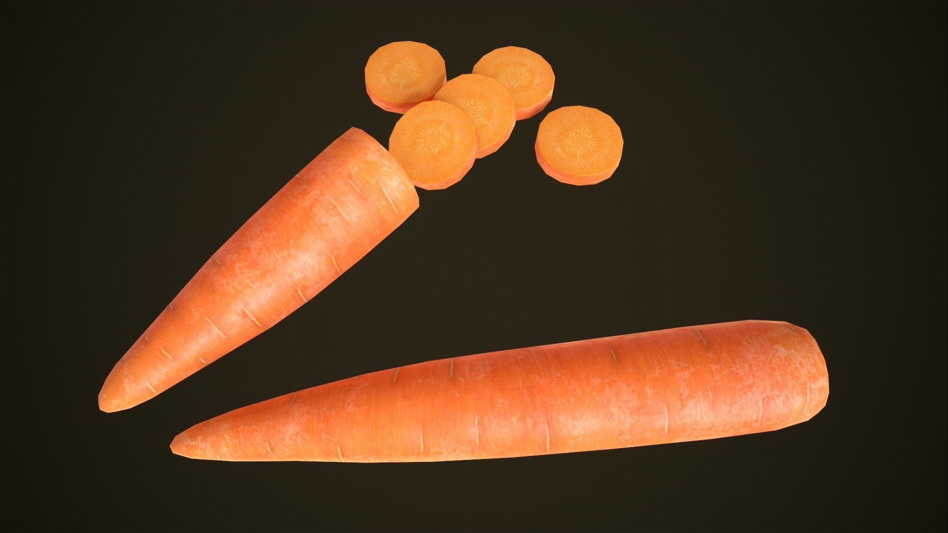 Cutting board vegetables and knife Asset Pack Low-poly 3D model_5