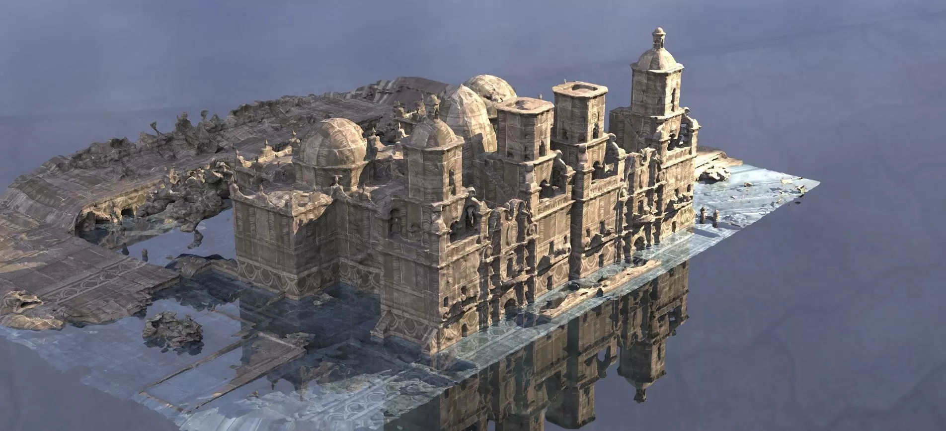 Muslim Crusades Arab Ruins architecture 3D model