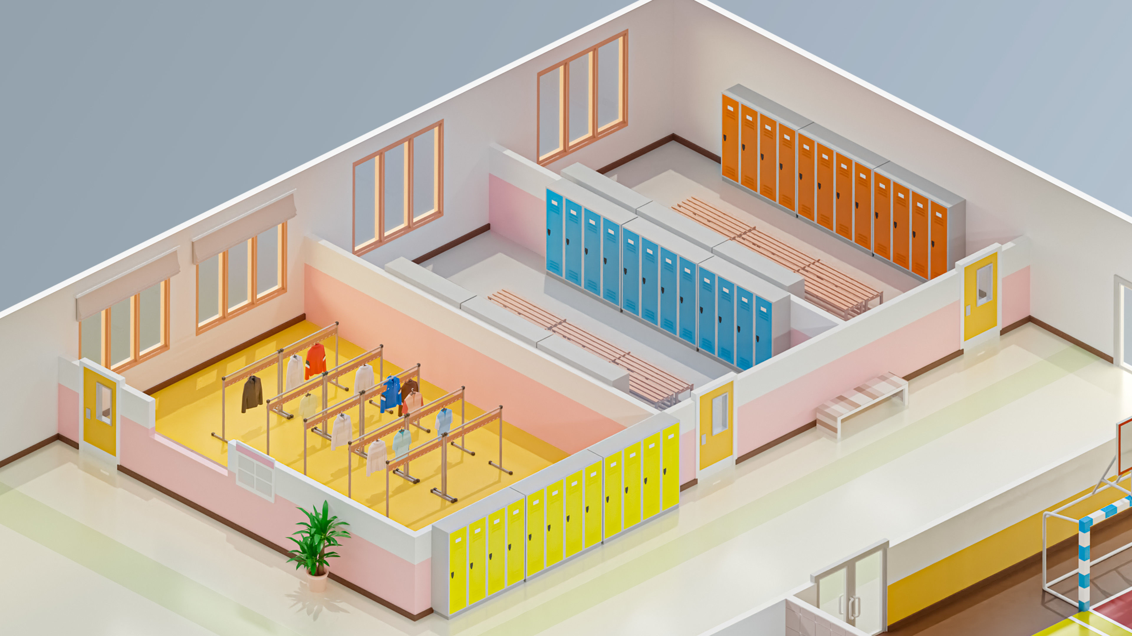 School Low-poly 3D model_9