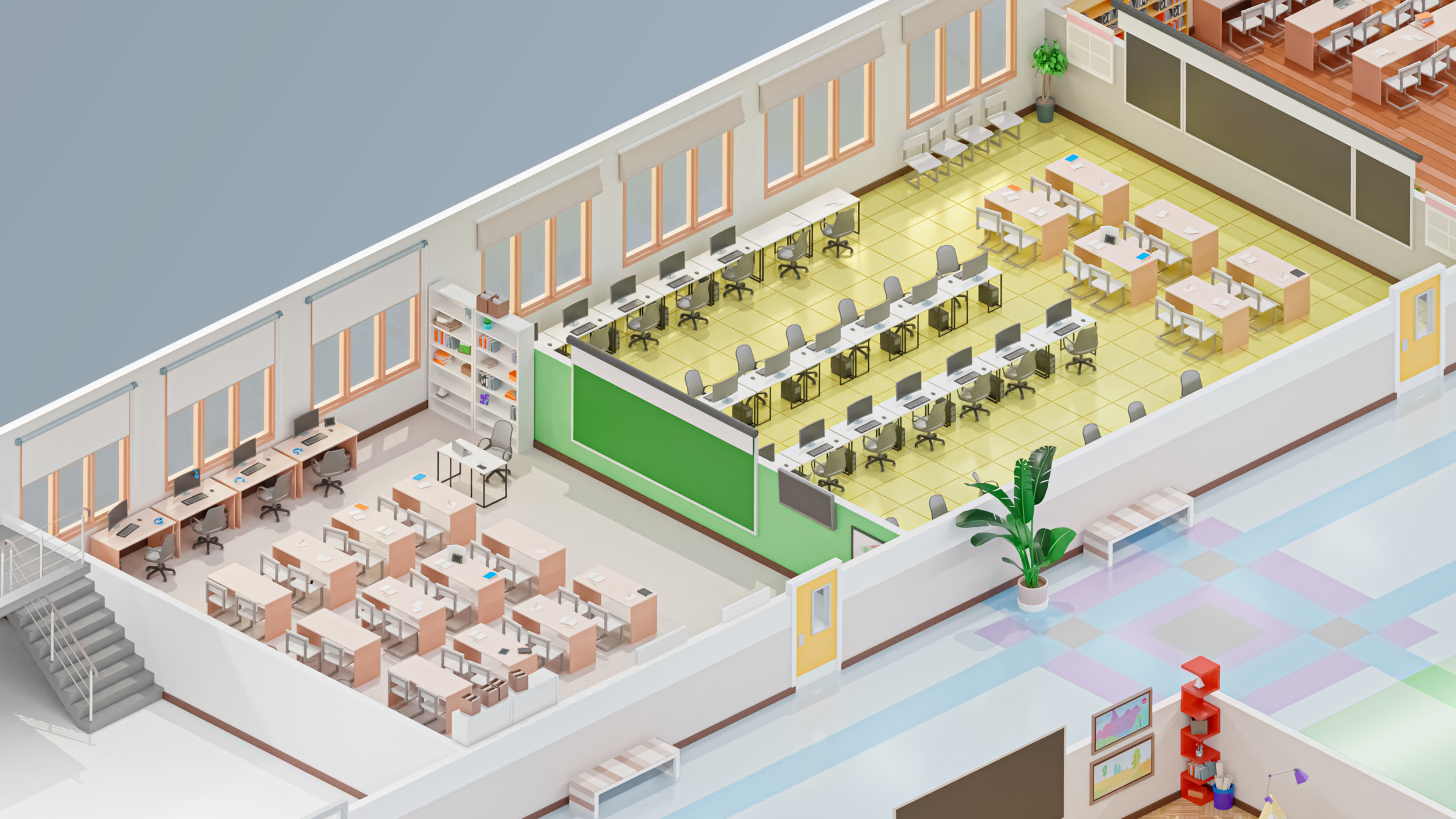 School Low-poly 3D model_15