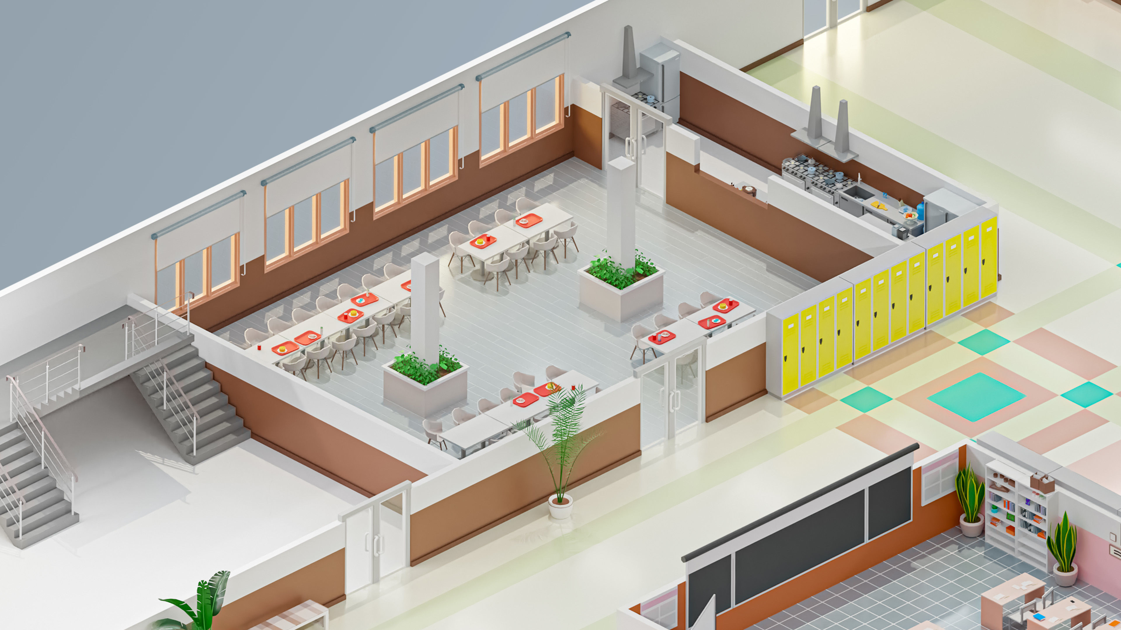 School Low-poly 3D model_10