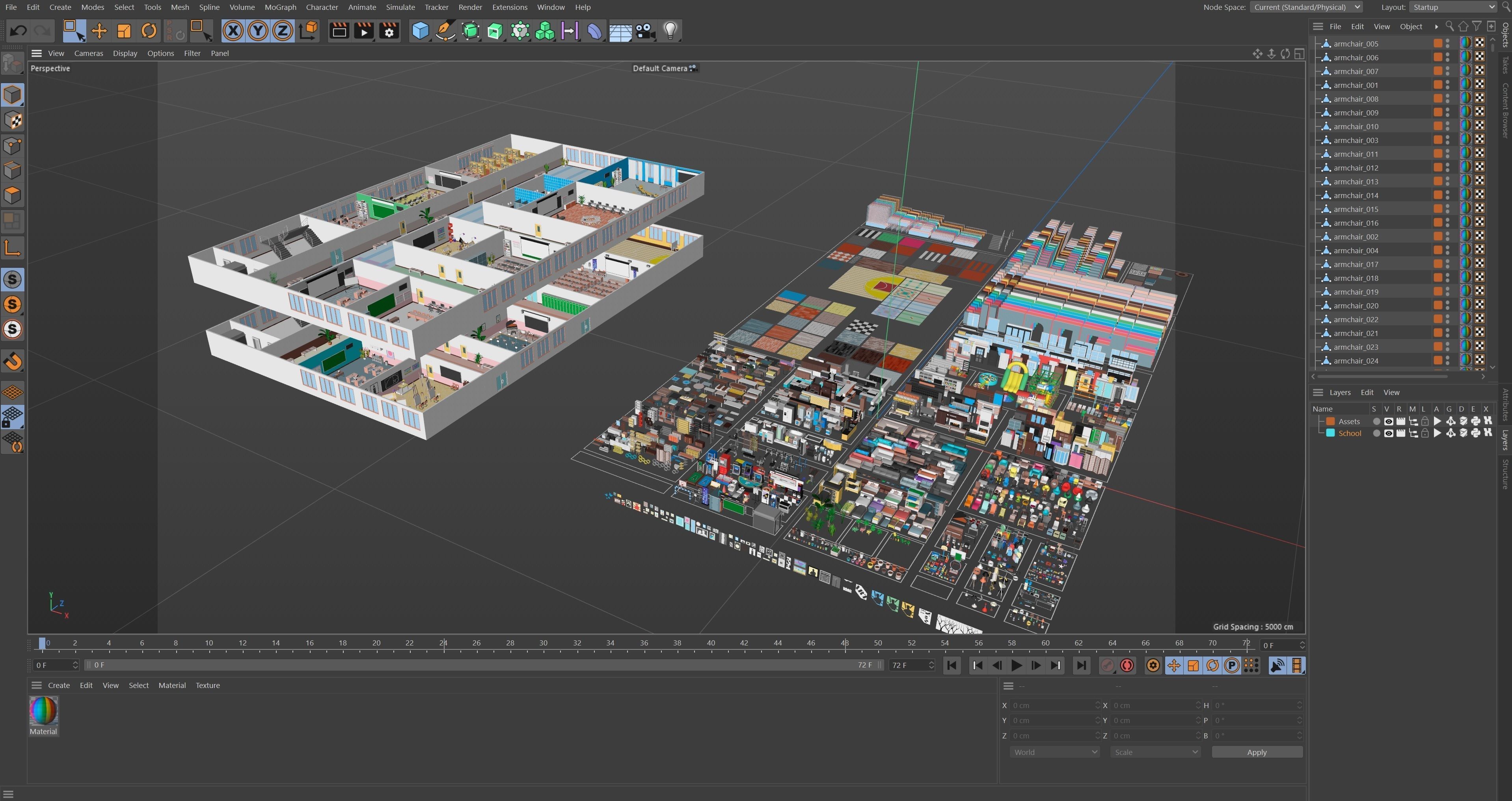 School Low-poly 3D model_53