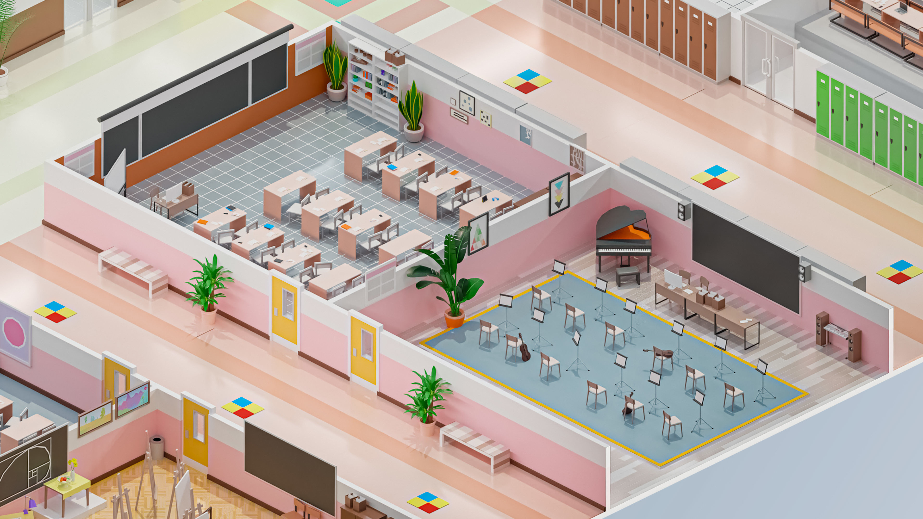 School Low-poly 3D model_6