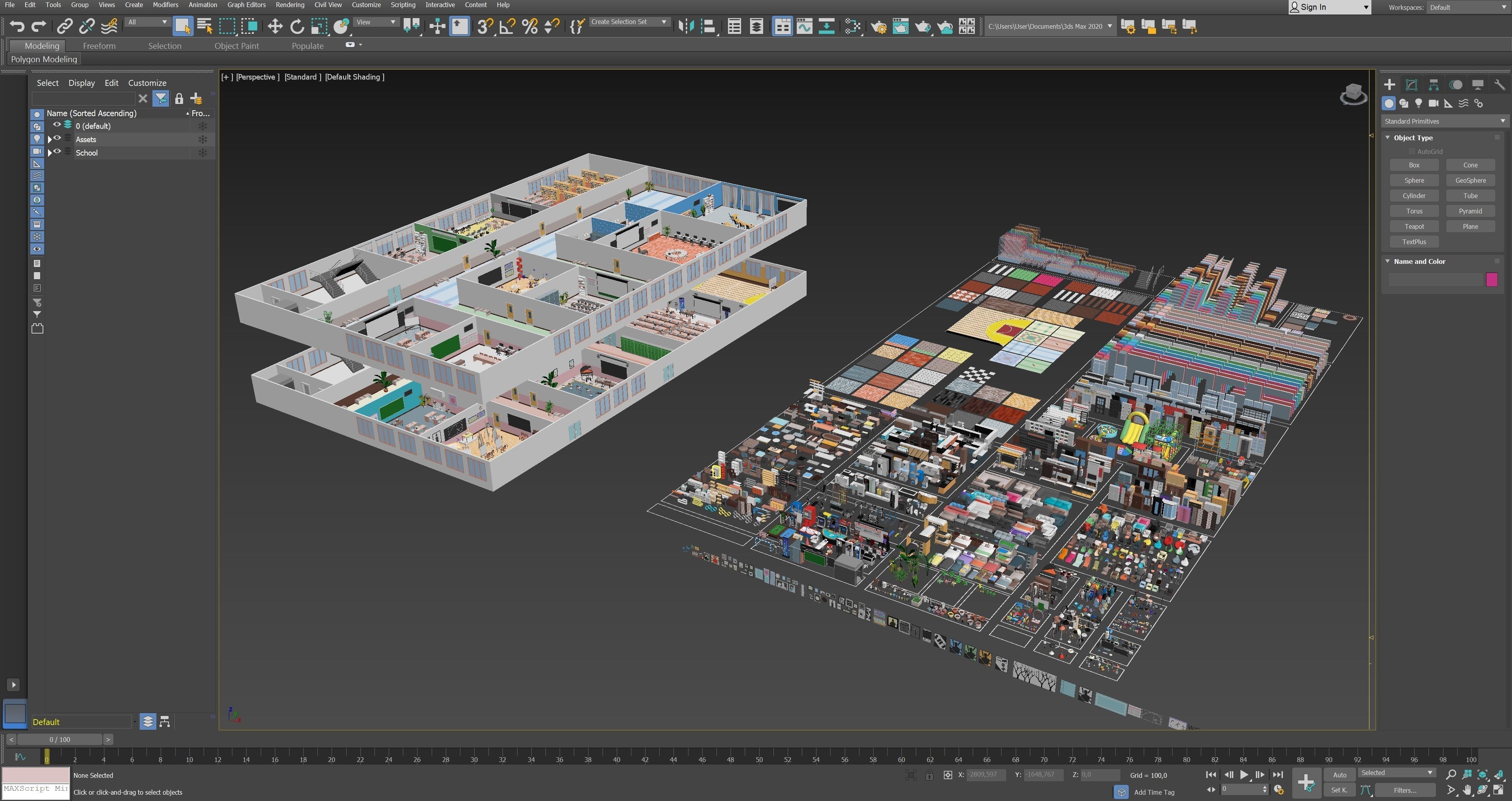 School Low-poly 3D model_54