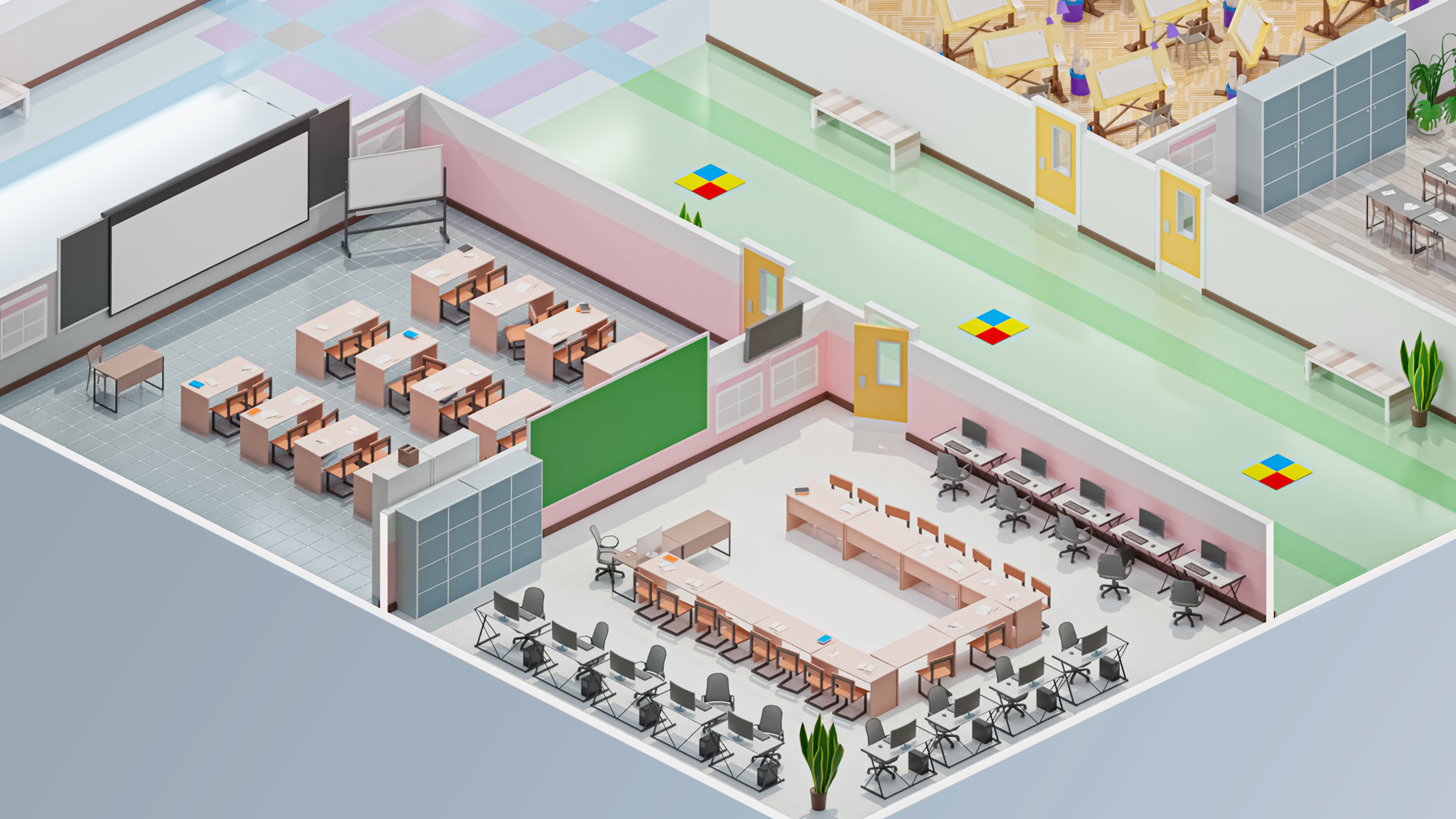 School Low-poly 3D model_11