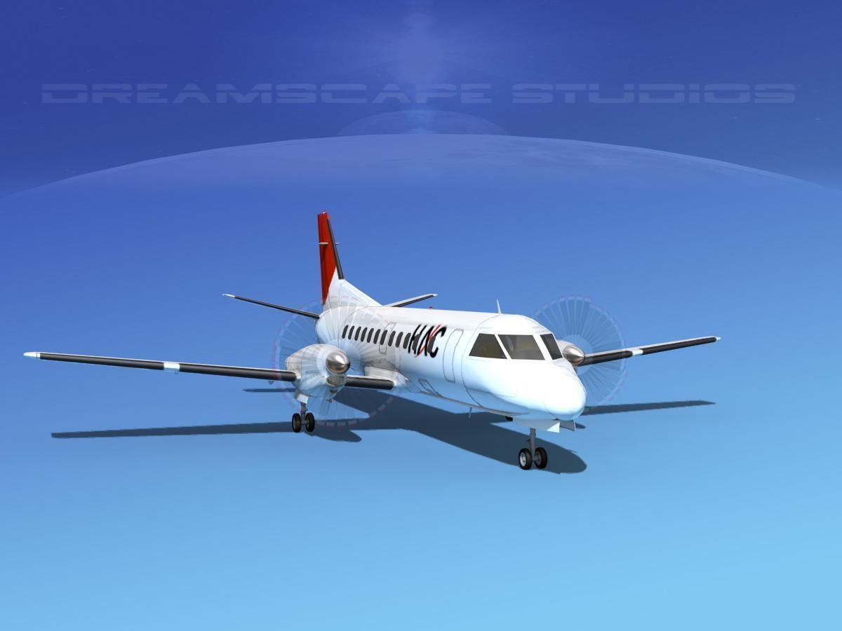 SAAB SF340 HAL 3D model_2