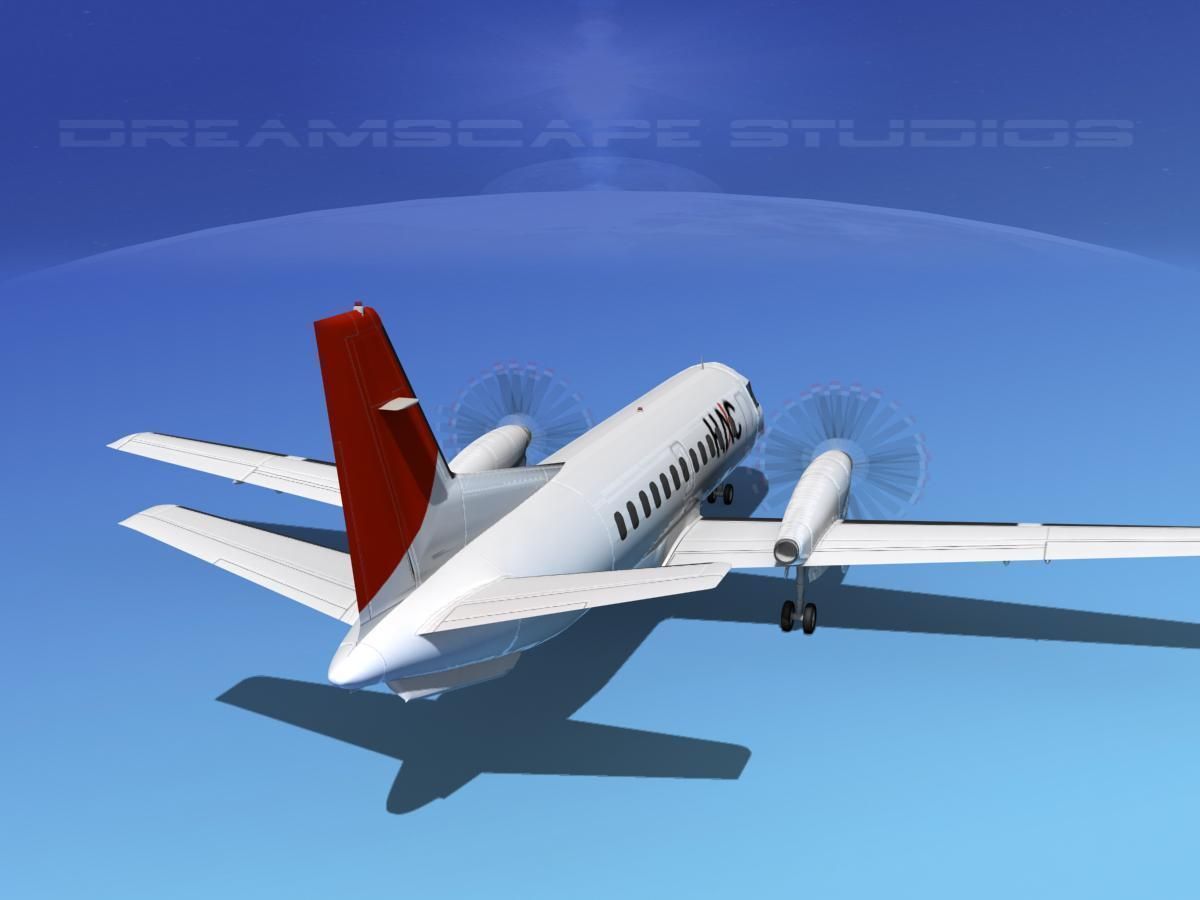 SAAB SF340 HAL 3D model_6