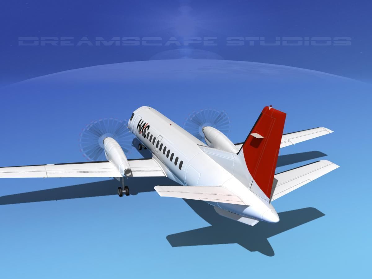 SAAB SF340 HAL 3D model_7