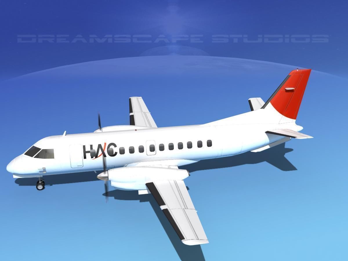 SAAB SF340 HAL 3D model_9