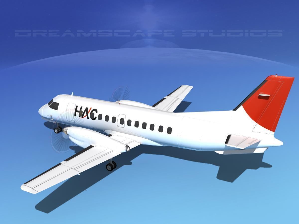 SAAB SF340 HAL 3D model_8