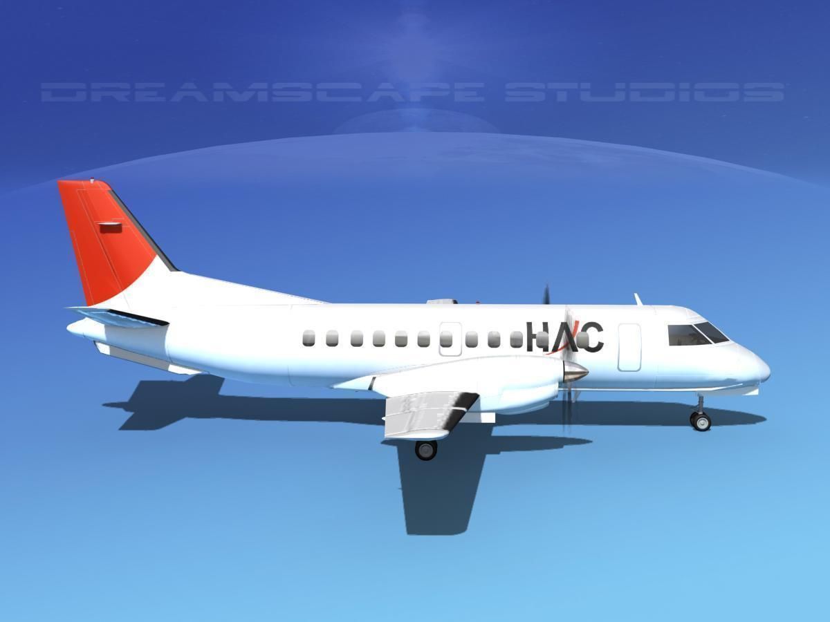 SAAB SF340 HAL 3D model_4