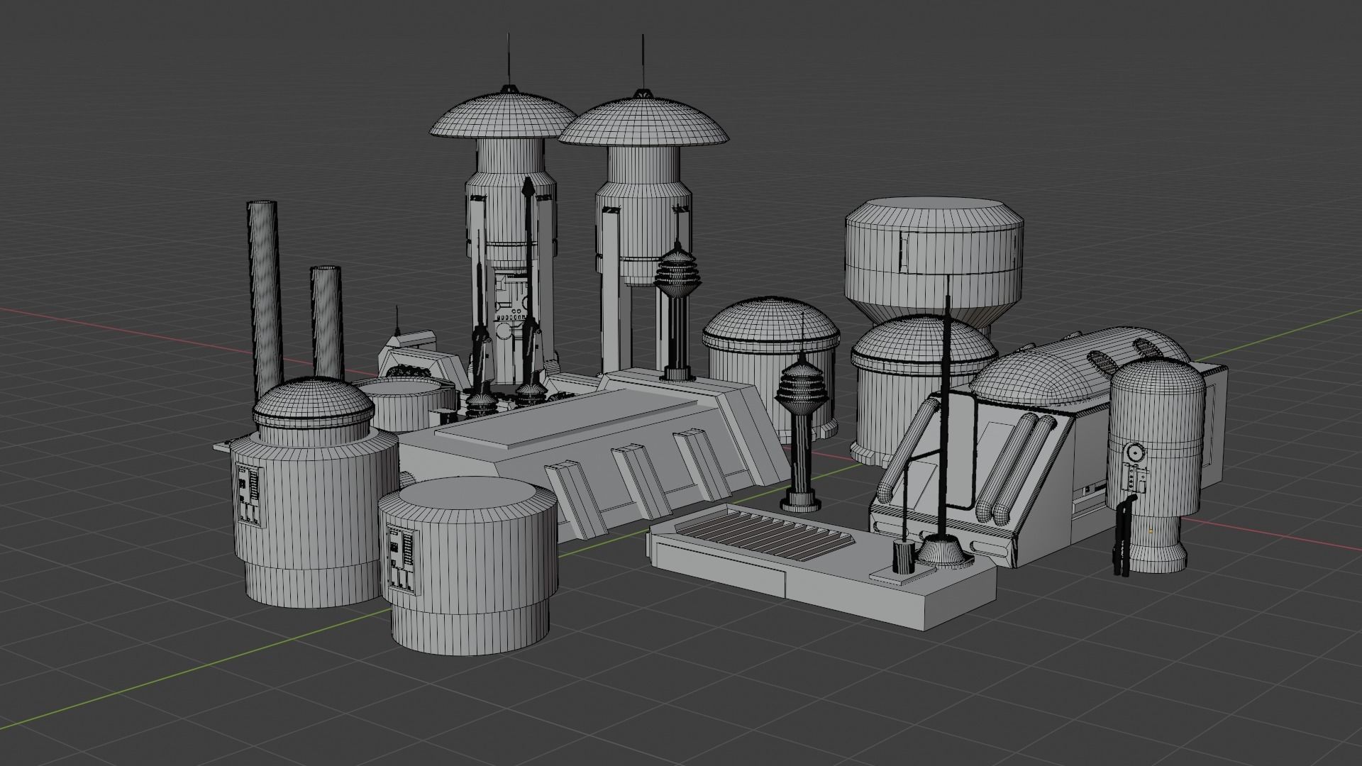 Coruscant Greeble Pack 3D model_1