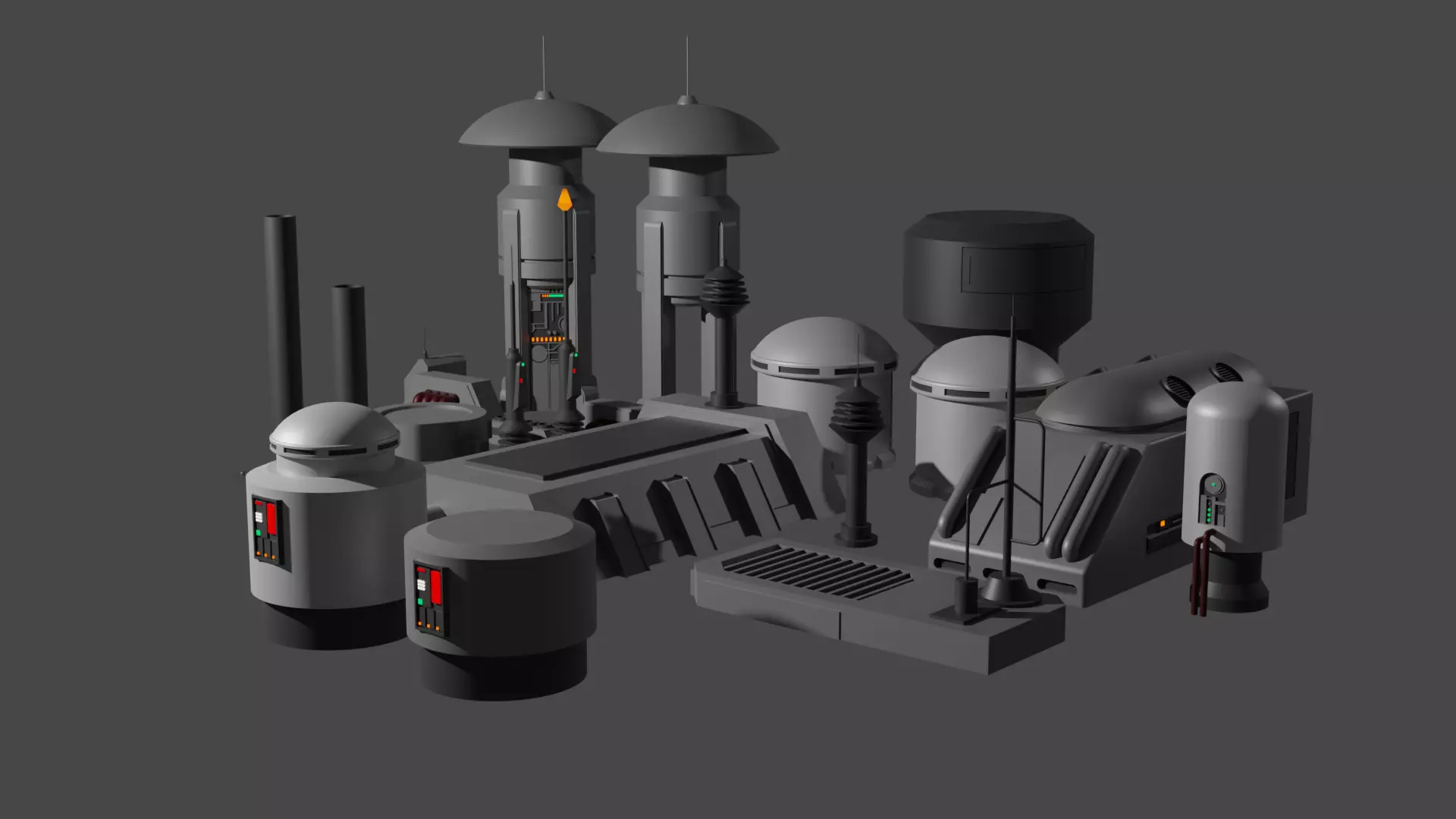 Coruscant Greeble Pack 3D model_0